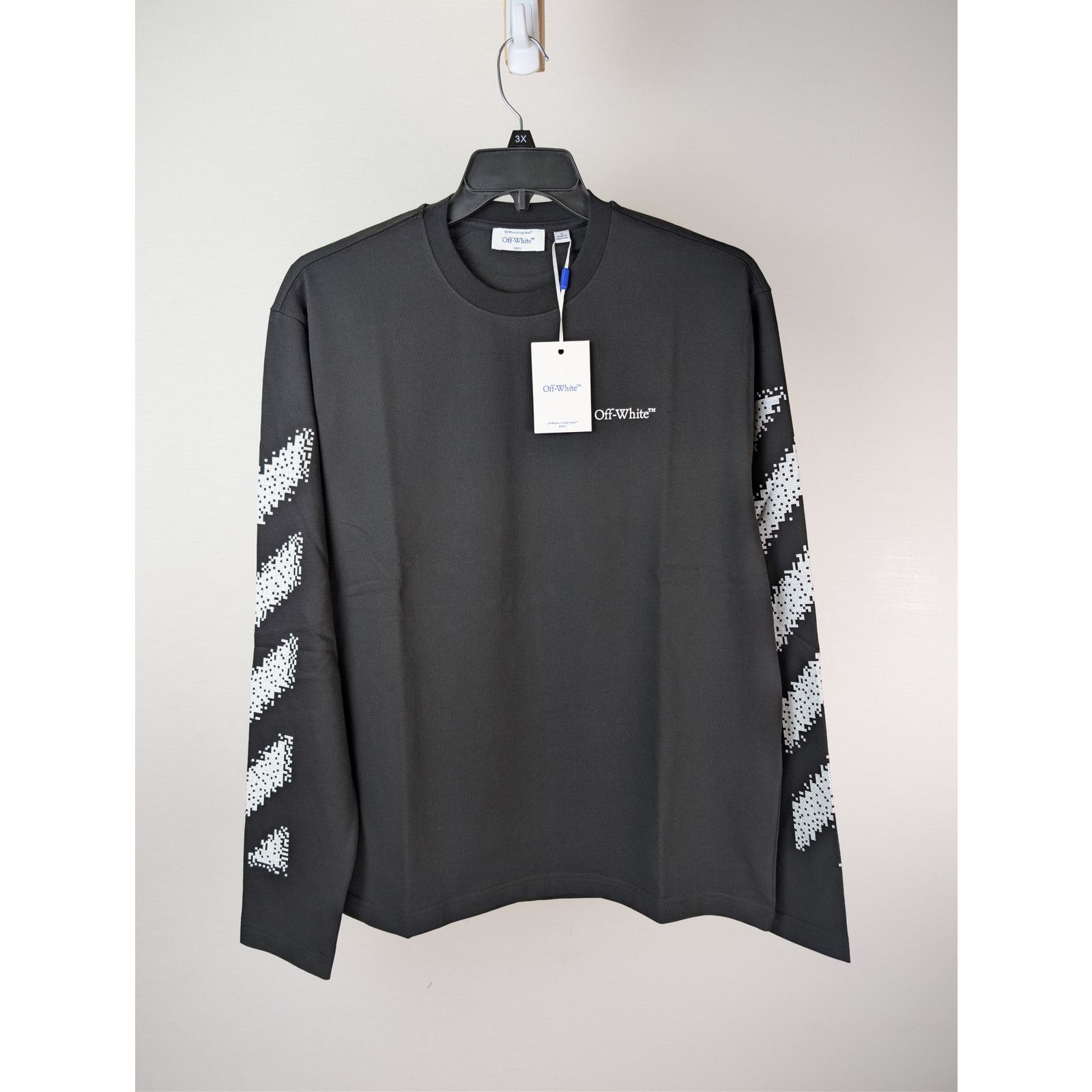Off-White o1rshd1 Q:2 / Pixel Diag Skate L/S T-Shirt in Black/White Size US XL / EU 56 / 4 - 2 Thumbnail