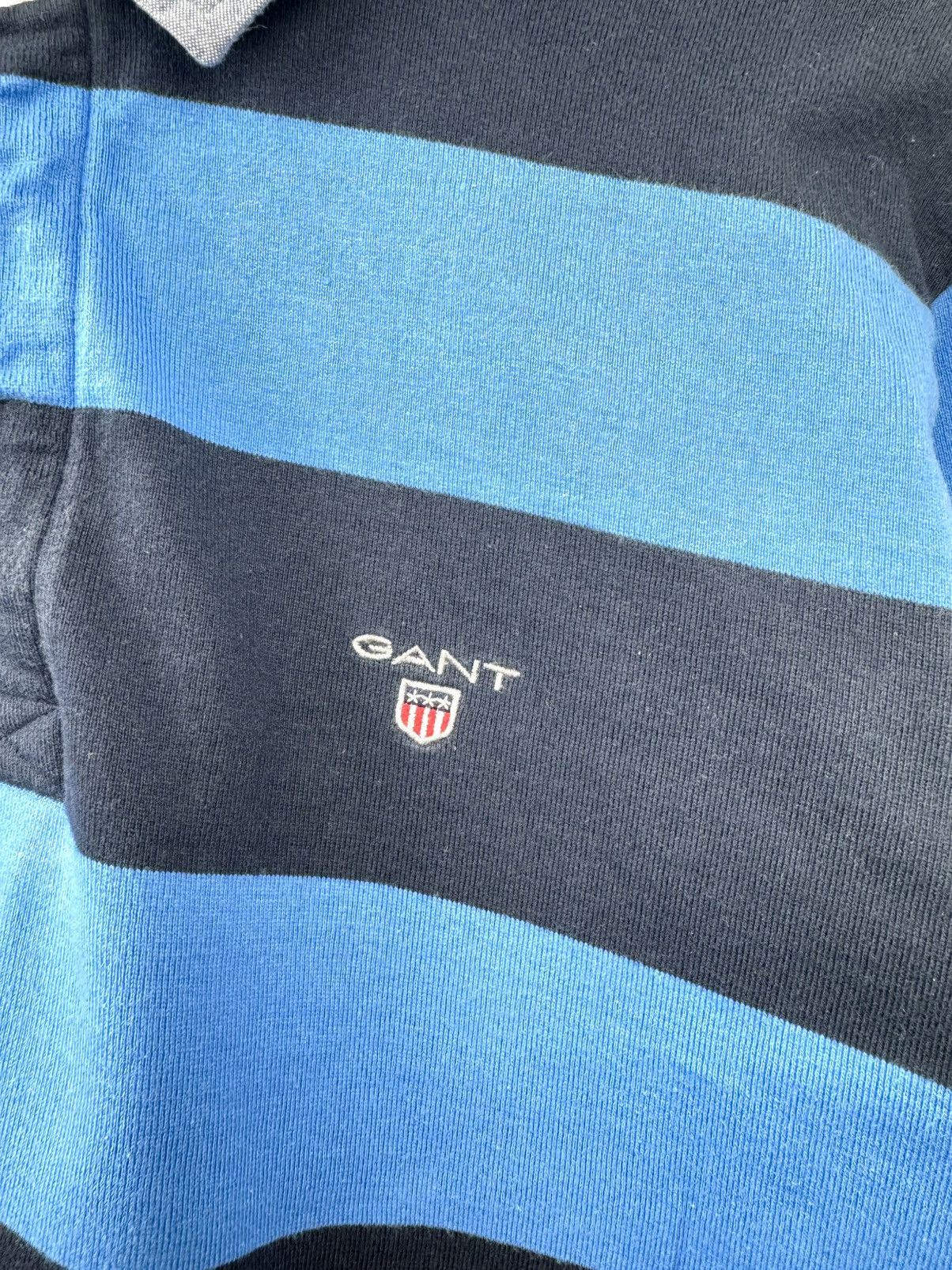 Gant Gant Men Barstripe Long Sleeve Polo Shirt Navy Size XL Size US XL / EU 56 / 4 - 4 Thumbnail