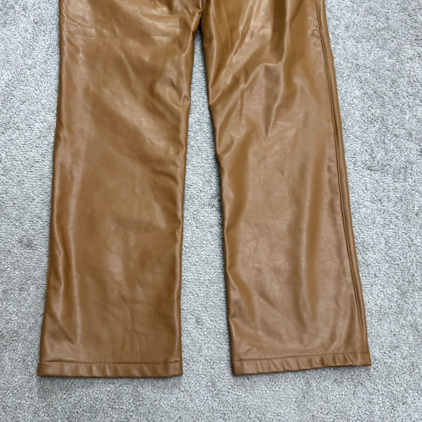 Abercrombie & Fitch Abercrombie & Fitch Pants 90s Straight High Rise Leather 28 Brown Women Size 28" / US 6 / IT 42 - 3 Thumbnail