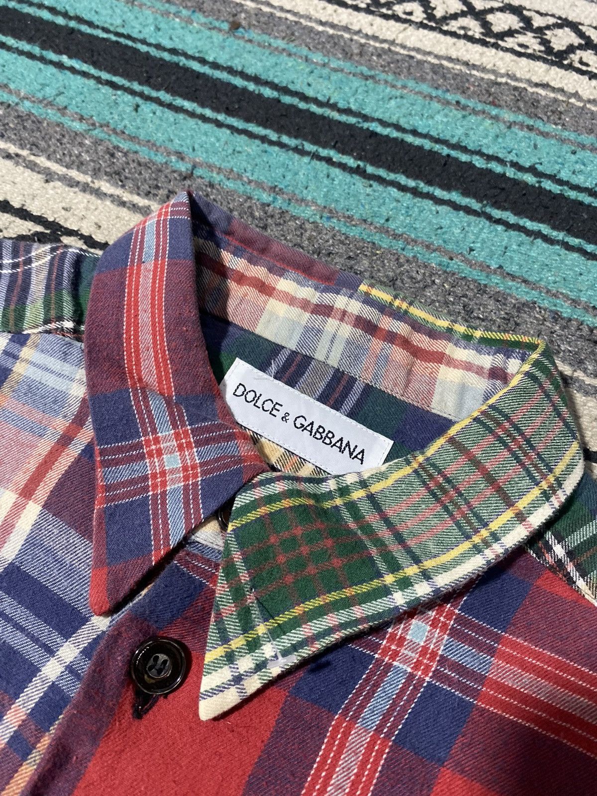 Dolce & Gabbana Dolce & Gabbana Reconstructed Flannel Knit Sleeve Shirt Size US XL / EU 56 / 4 - 3 Thumbnail