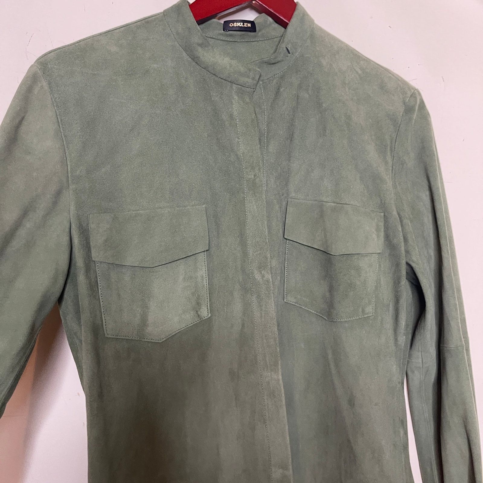 Osklen Osklen green suede 100% leather button down shirt jacket M Size M / US 6-8 / IT 42-44 - 3 Thumbnail