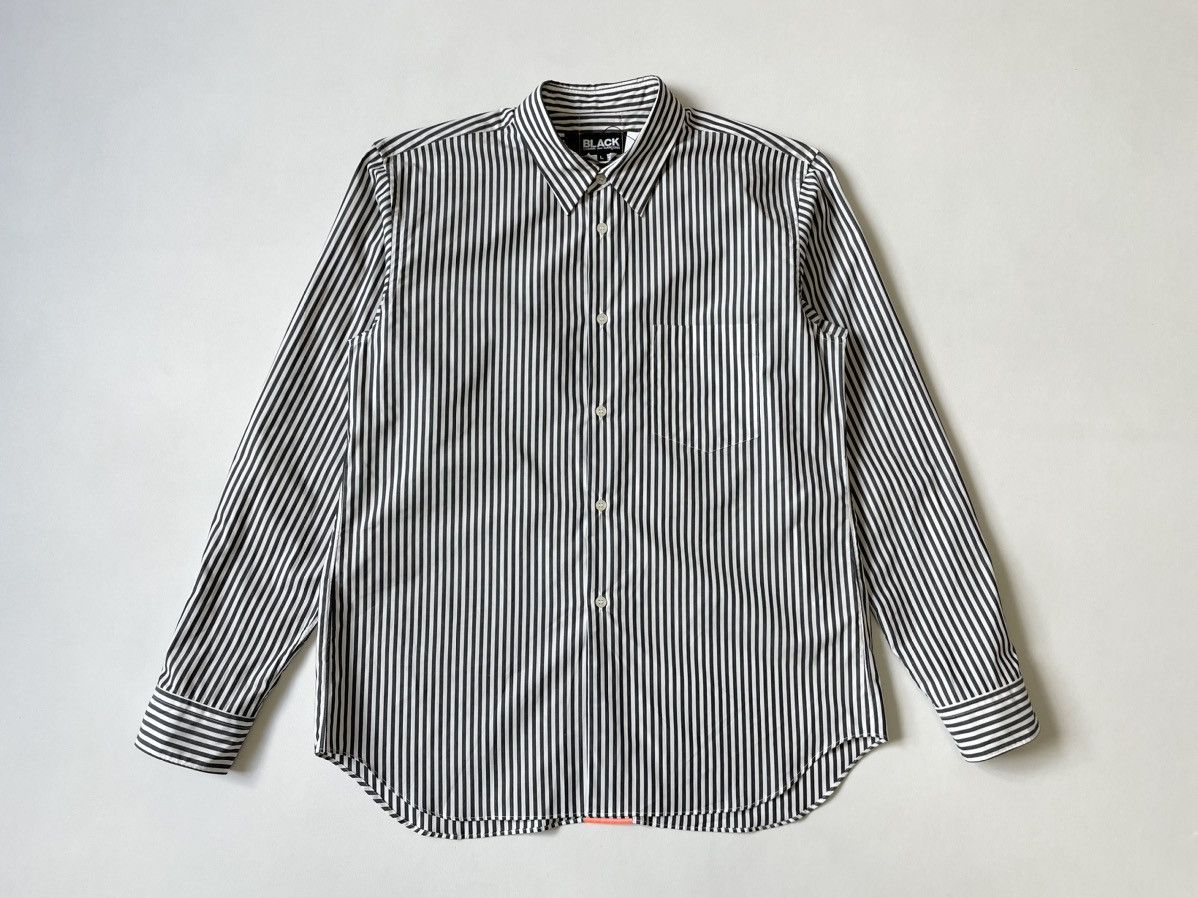 Comme des Garcons White/Black Striped Shirt With Neon Stripe Size US M / EU 48-50 / 2 - 2 Thumbnail