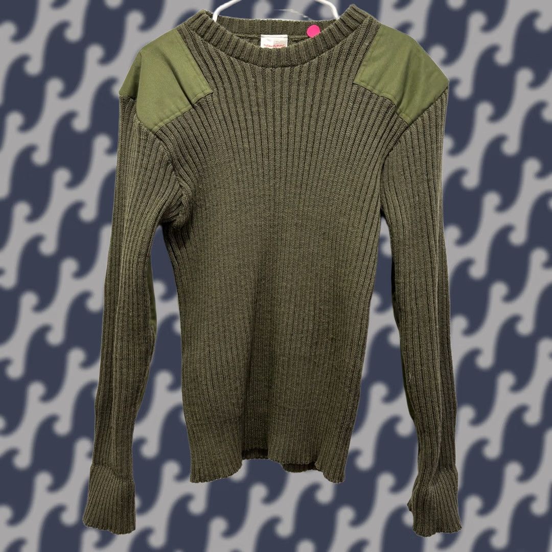 Commando The Woolly Pully Commando Sweater Mens Large Olive Green Ribbed Military Wool Size US L / EU 52-54 / 3 - 1 Thumbnail