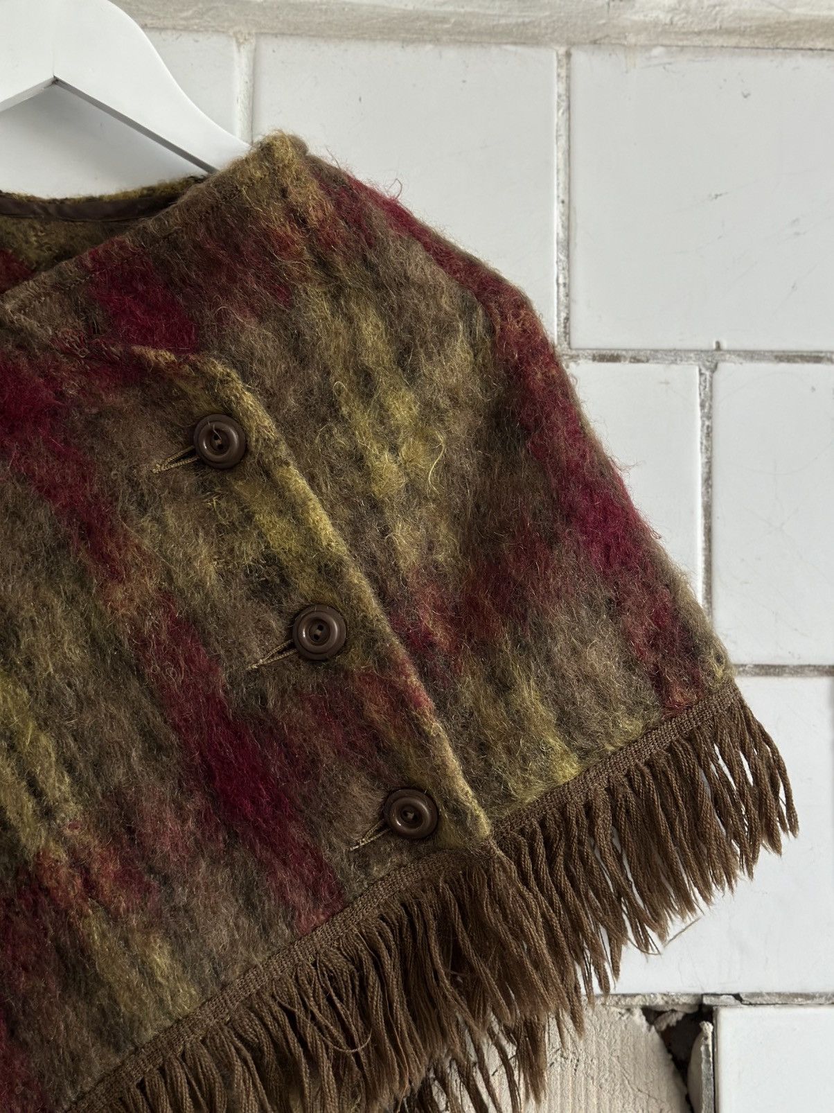 20471120 × Japanese Brand Vintage Glen Cree Mohair Wool Made in Scotland Cape Custom Size US L / EU 52-54 / 3 - 4 Thumbnail