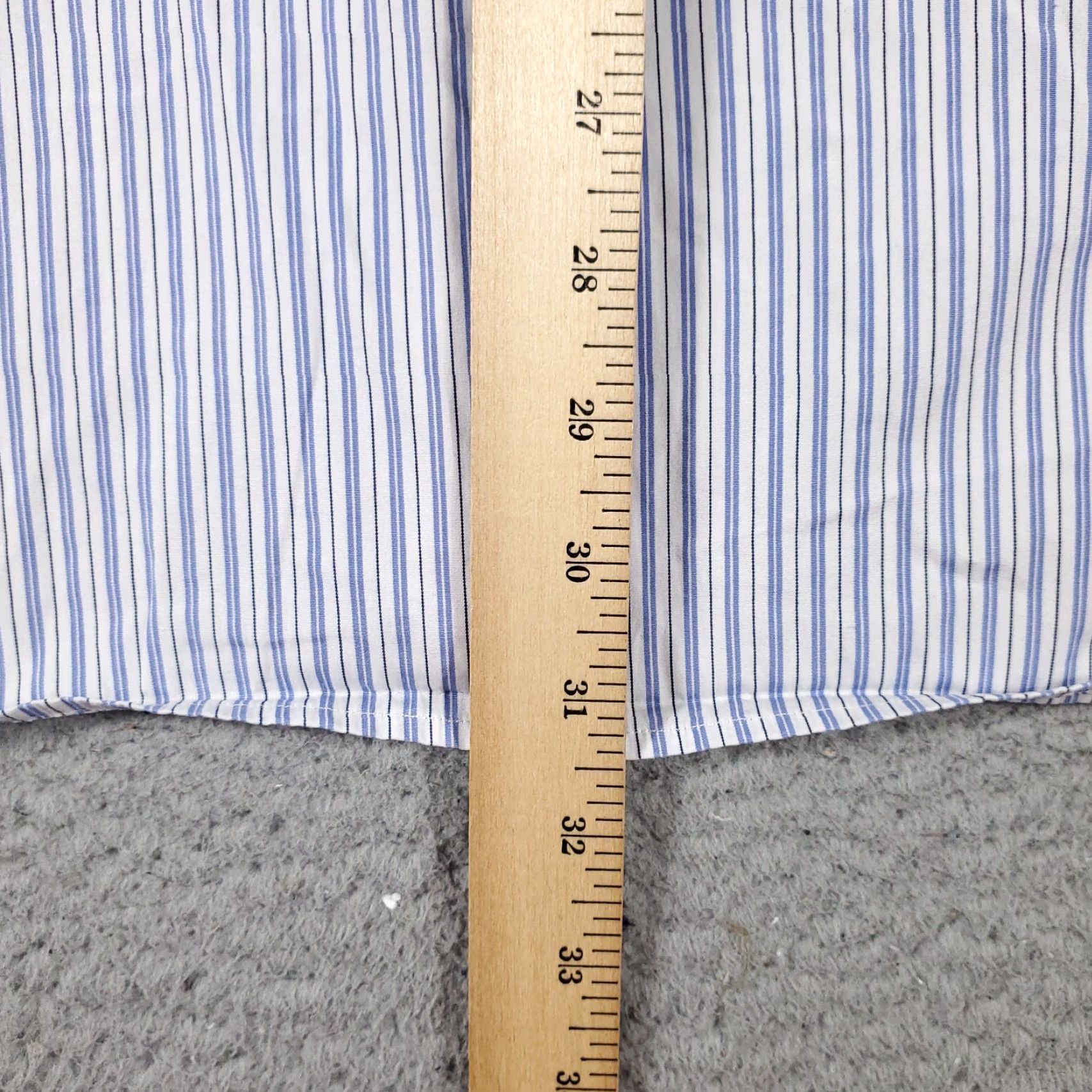 Ralph Lauren Ralph Lauren Shirt Mens 17 Blue Striped Dress Button-Down Long Sleeve 17 Dress Shirt Blue Mens Regular 90s American Classic Modern Size 46R - 7 Thumbnail