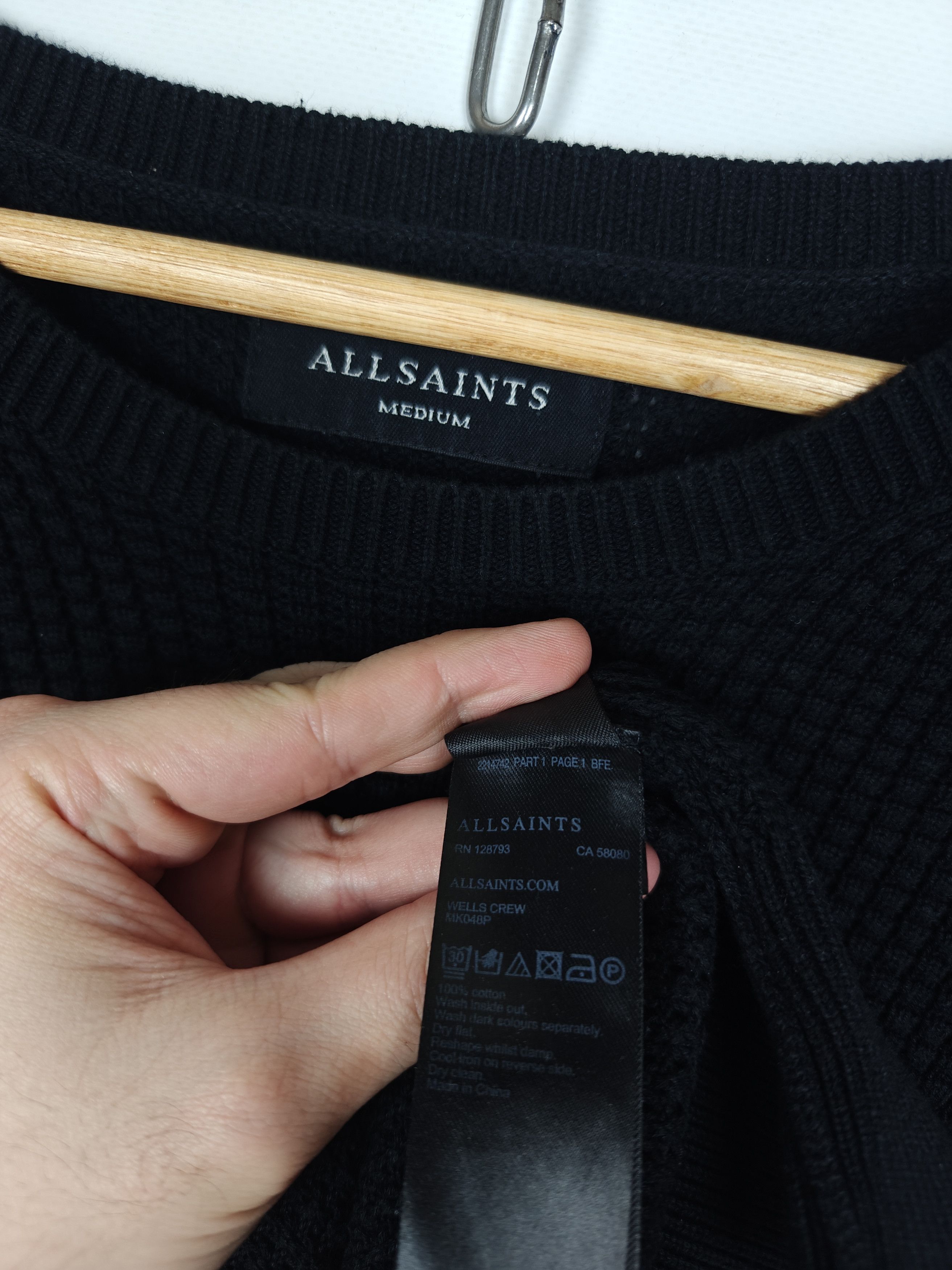 Allsaints Allsaints Knit Sweater Wells Crewneck Pullover Black size M Size US M / EU 48-50 / 2 - 8 Thumbnail