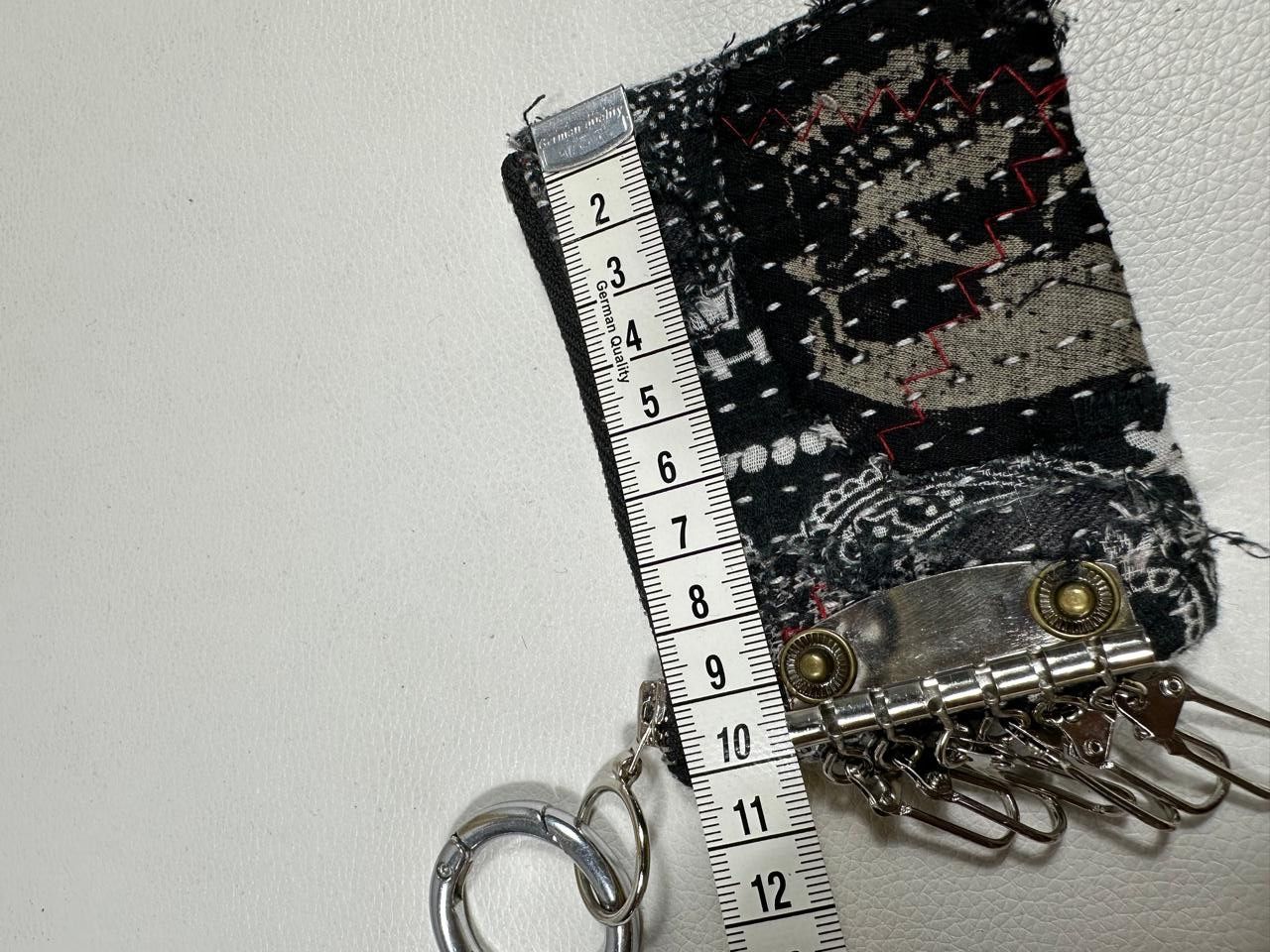 Handmade Custom Made Distressed Paisley Patchwork Boro Keychain Size ONE SIZE - 7 Thumbnail