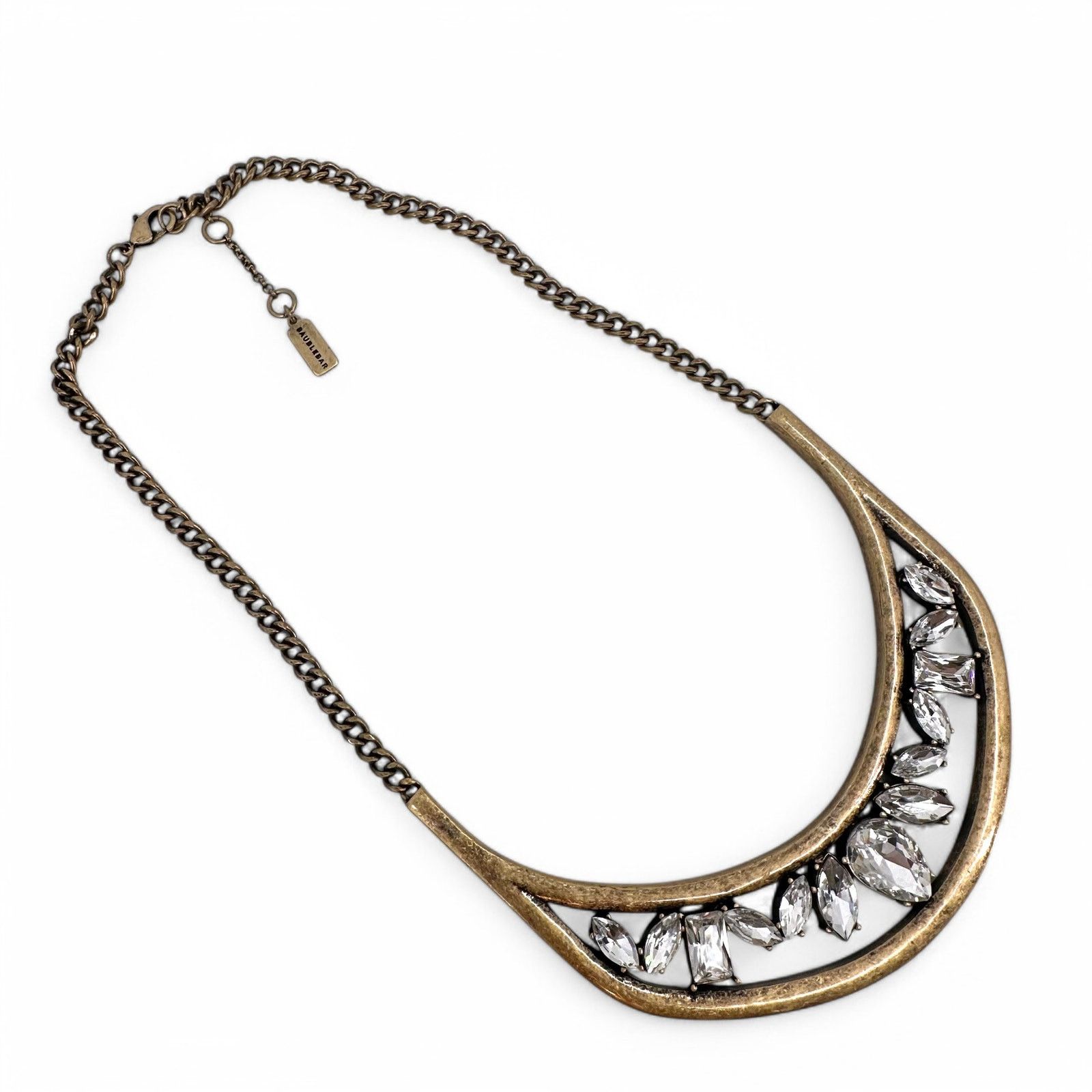 Other Baublebar Statement Necklace Clear Rhinestone Antique Brass Size ONE SIZE - 6 Thumbnail