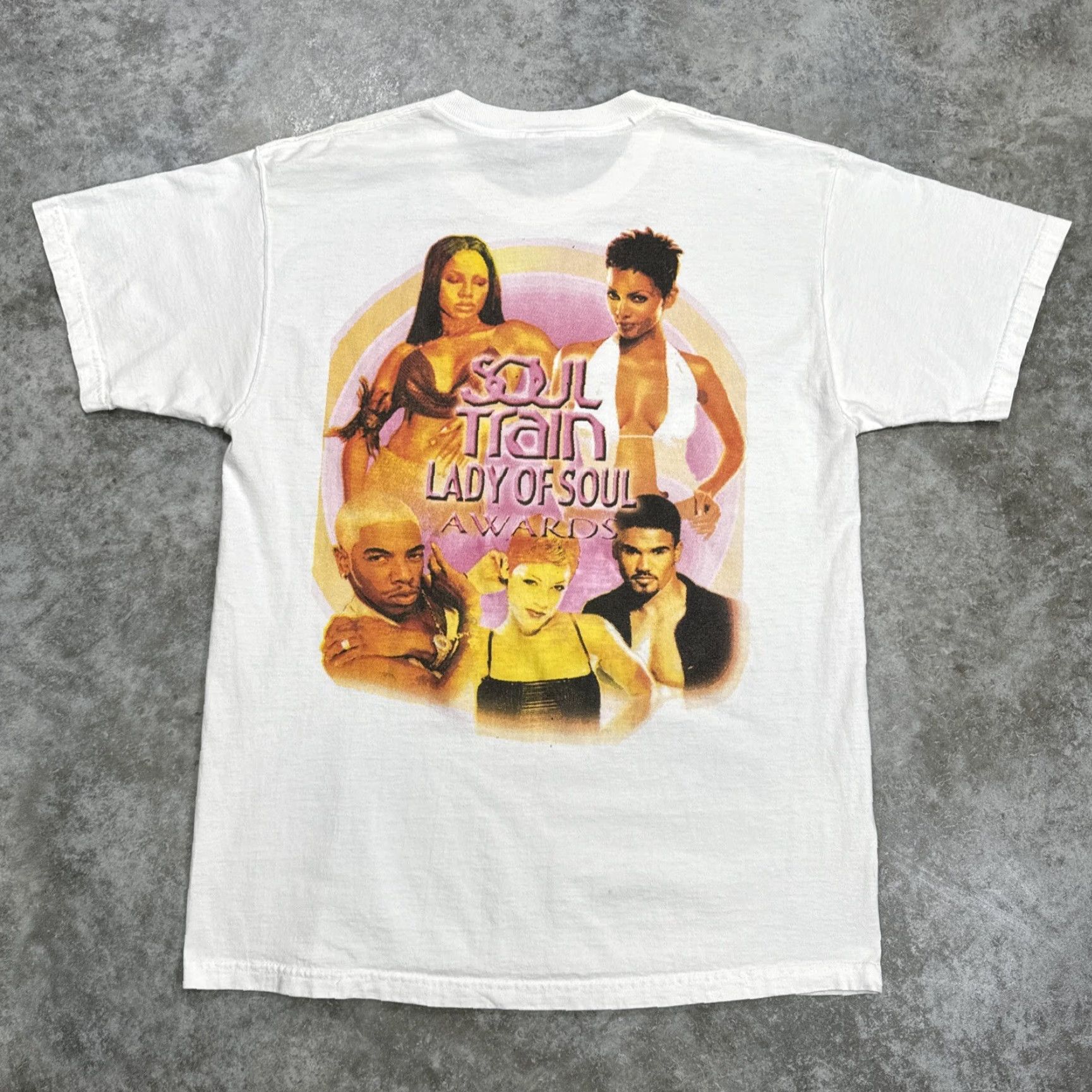 Vintage VINTAGE Soul Train shirt Mens L White 90s Hip Hop rap tee 2002 Lady of Soul awards graphic print shirts Size US L / EU 52-54 / 3 - 2 Thumbnail