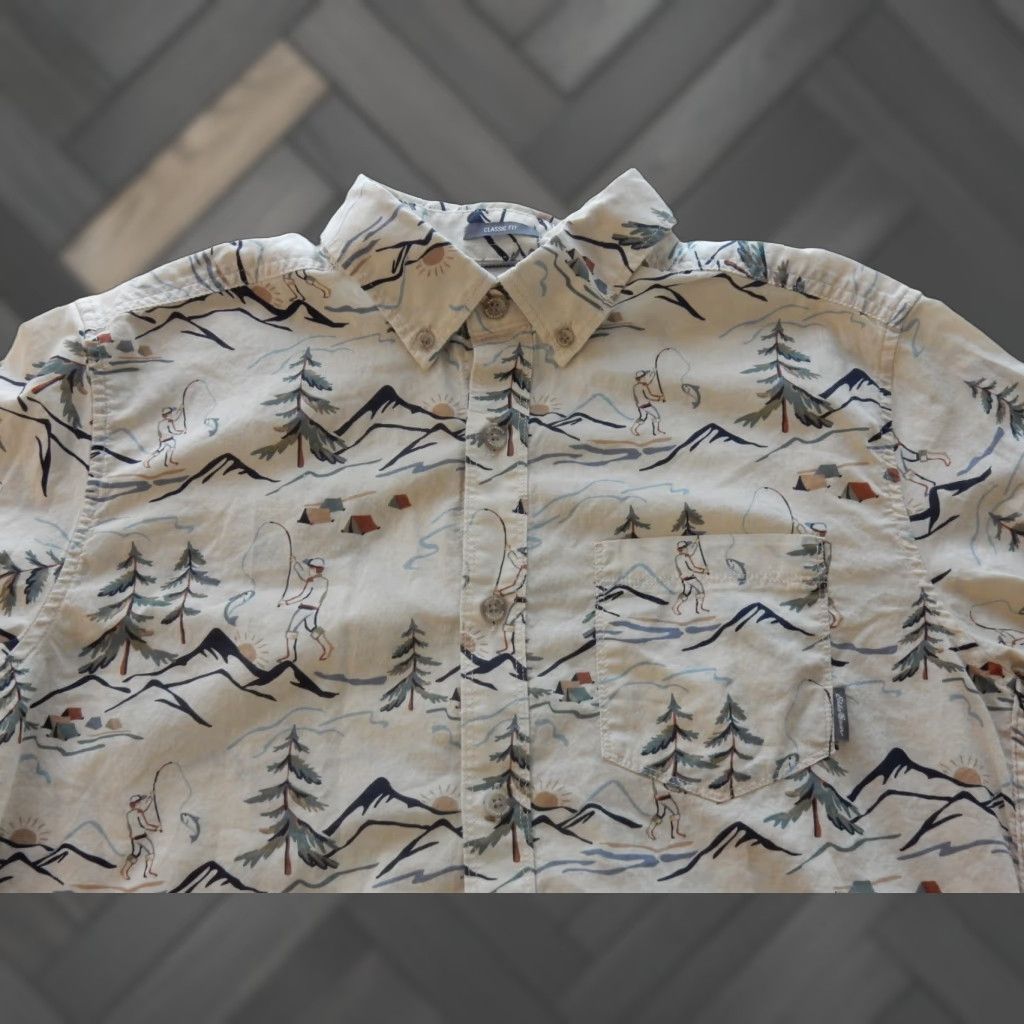 Eddie Bauer Eddie Bauer Men’s Button-Up Shirt M Short Sleeve Beige Hiking Fishing Camping Size US M / EU 48-50 / 2 - 1 Thumbnail