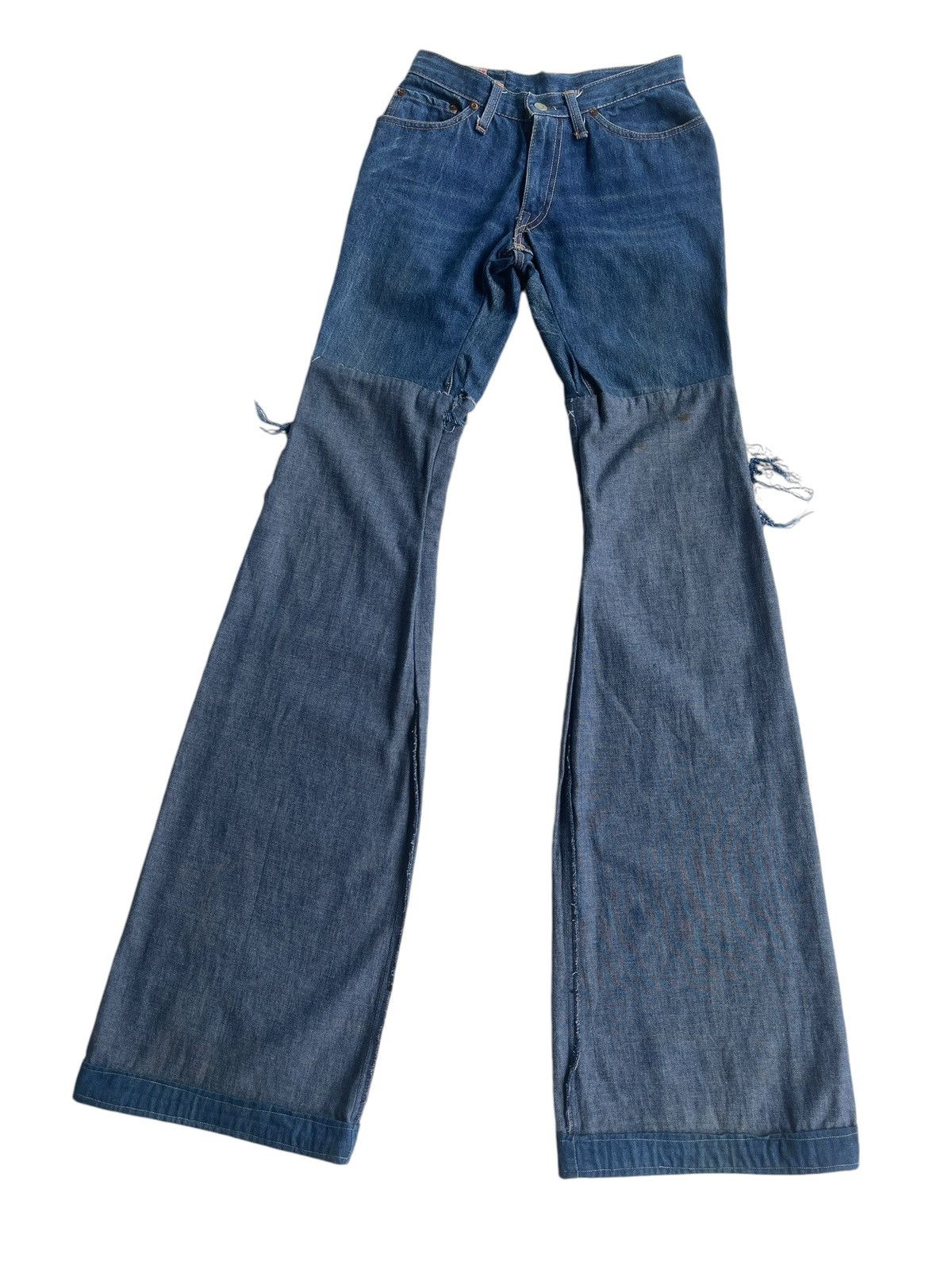 If Six Was Nine PICK‼️ Vintage Blue Born USA Remake Patchwork Flare Jeans Size 24" / US 00 / IT 34 - 7 Thumbnail