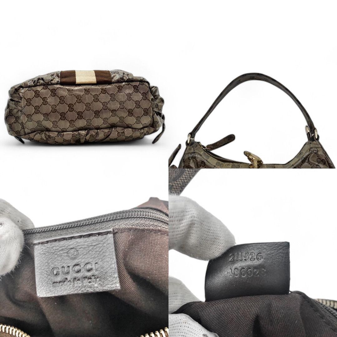 Gucci Gucci - Canvas Leather One Shoulder Bag Beige Sherry Abbey Size ONE SIZE - 4 Thumbnail