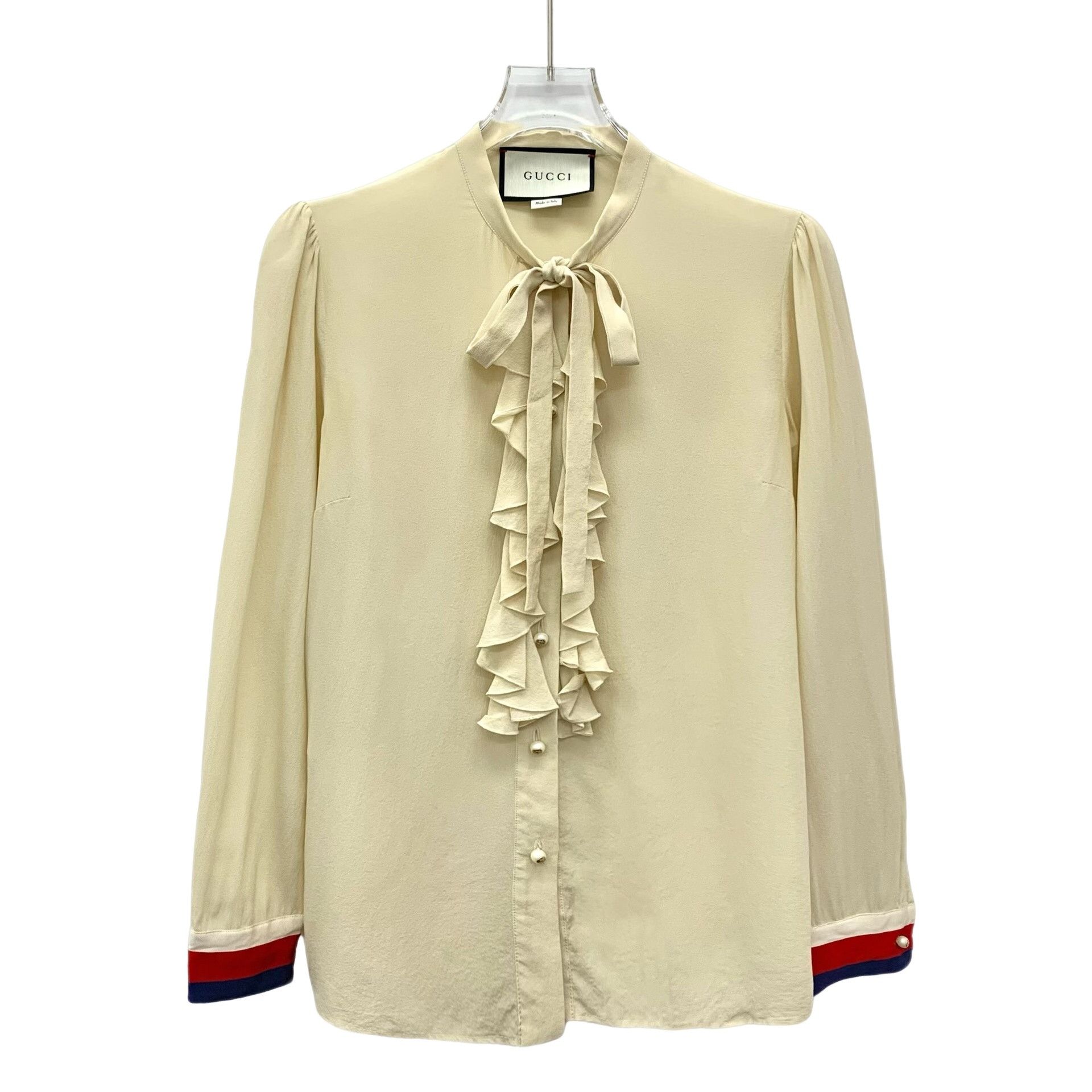 Gucci Gucci Silk Ruffle Bow Tie Blouse IT 40 Size S / US 4 / IT 40 - 1 Thumbnail