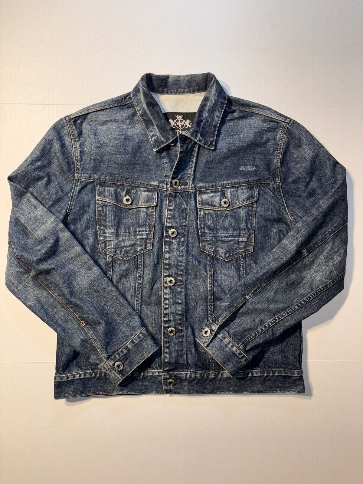 Express Express Jeans Mens Denim Trucker Distressed Jean Jacket Y2K Size US L / EU 52-54 / 3 - 1 Thumbnail