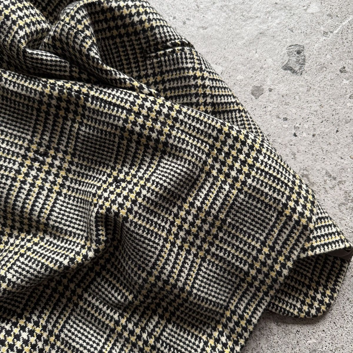 Valentino Valentino Mens Vintage Beige Houndstooth Check Wool Blazer Size 44S - 14 Thumbnail