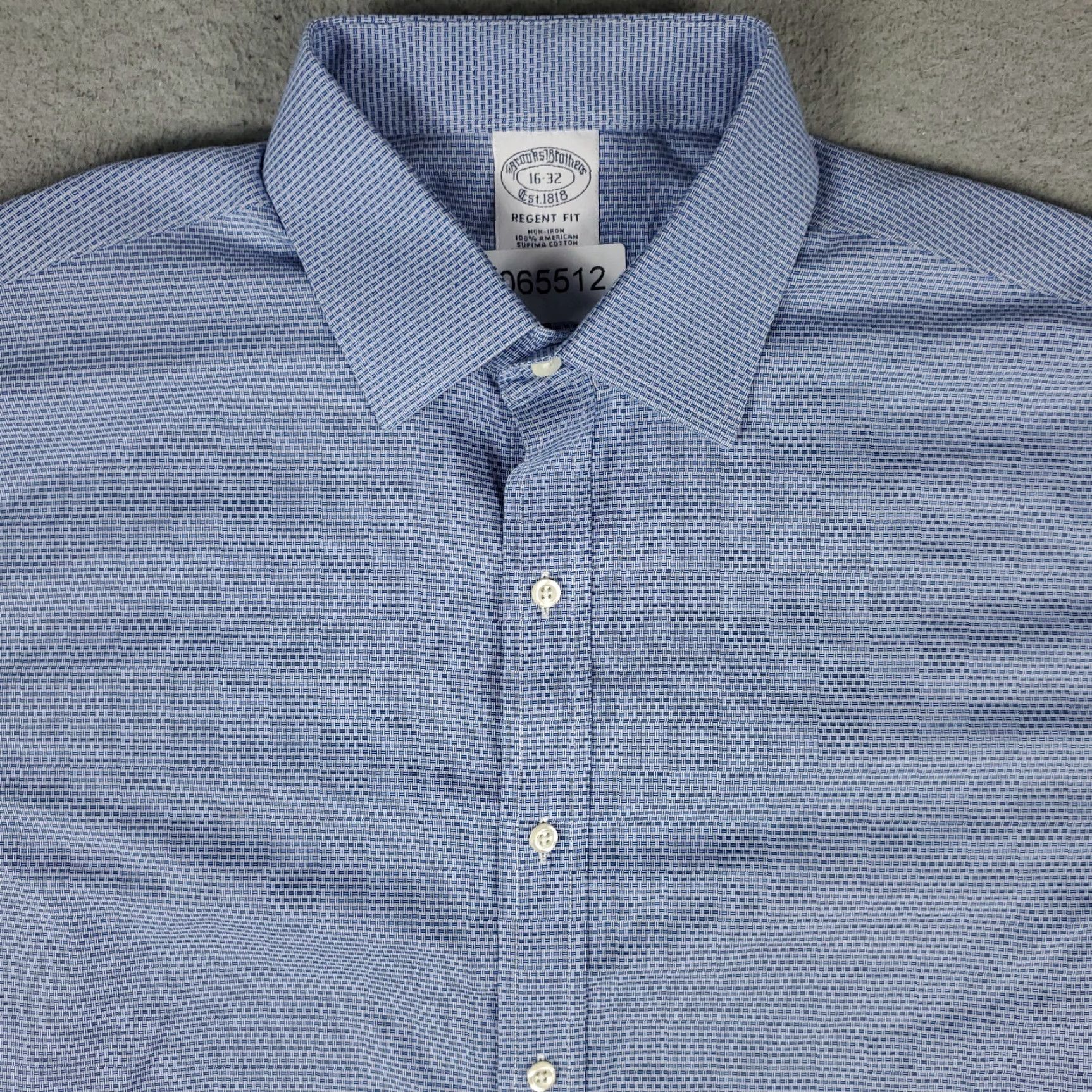 Brooks Brothers Brooks Brothers Shirt Mens 16 Blue Regent Dress Button Up Long Sleeve Regular Cotton Non-Iron Pockets Size 42R - 2 Thumbnail