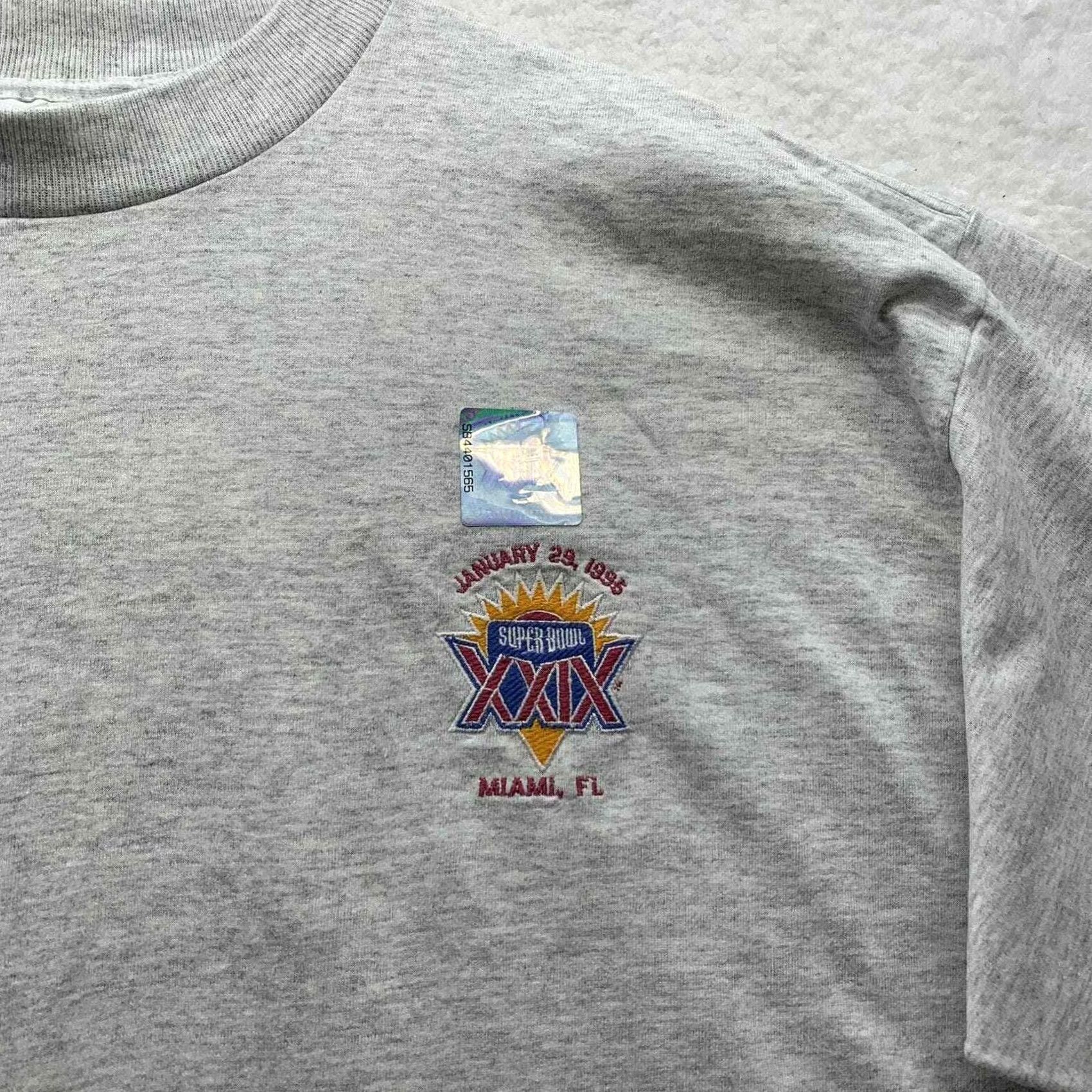 X-LARGE Antigua Superbowl 29 XXIX T-Shirt Mens XL X-Large 1995 Miami USA Made Gray NWOT Size US XL / EU 56 / 4 - 3 Thumbnail