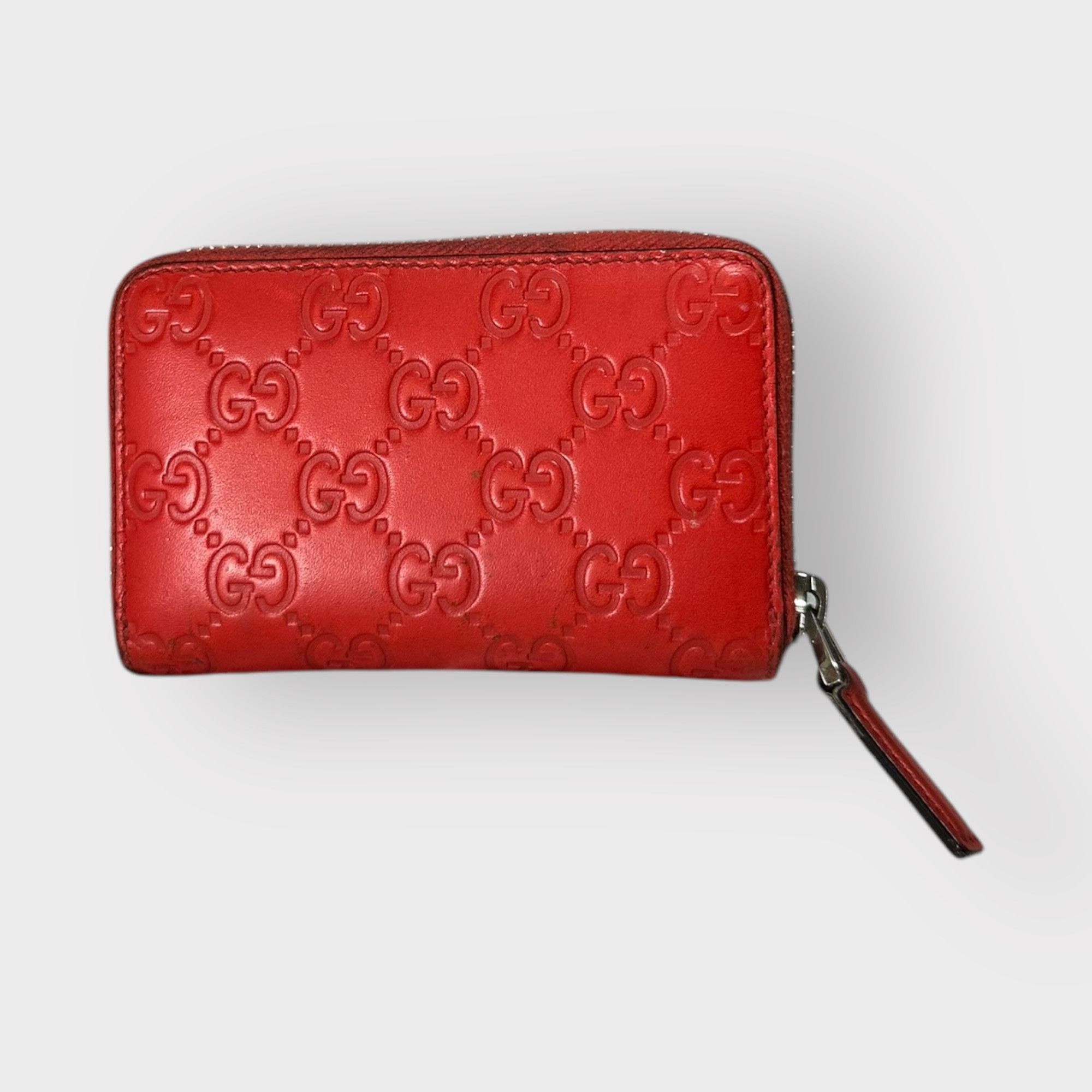 Gucci Gucci Zip Around Wallet Guccissima GG Monogram Red Leather Size ONE SIZE - 2 Thumbnail