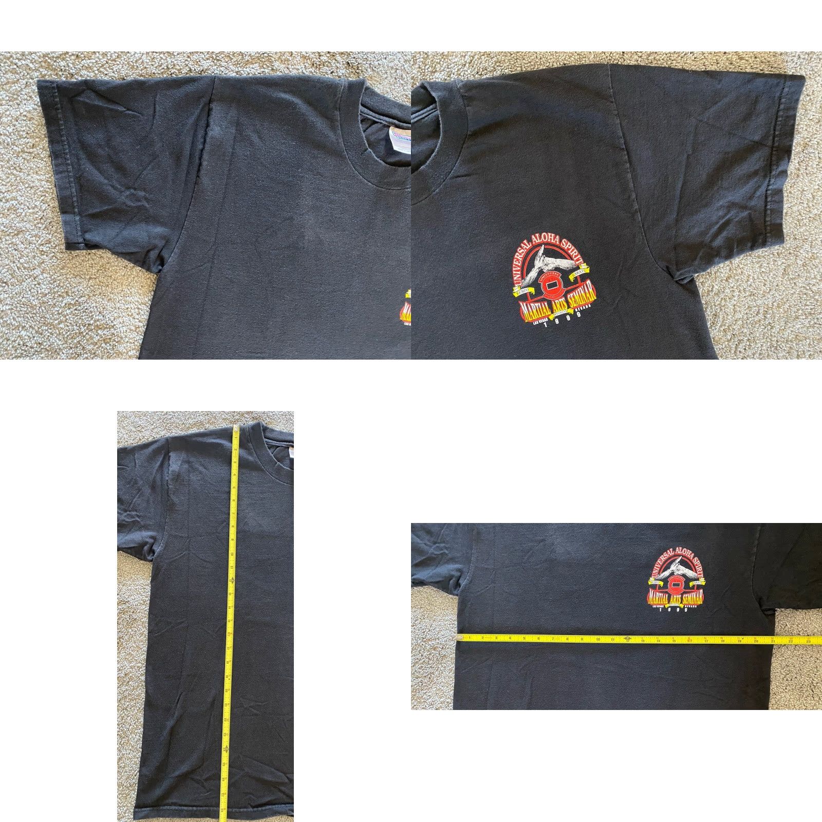 Hanes VTG Hanes Beefy-T T-Shirt Adult L Black Kempo Karate Aloha Spirit 90s Grunge Classic Hawaiian Mens Size US L / EU 52-54 / 3 - 8 Thumbnail