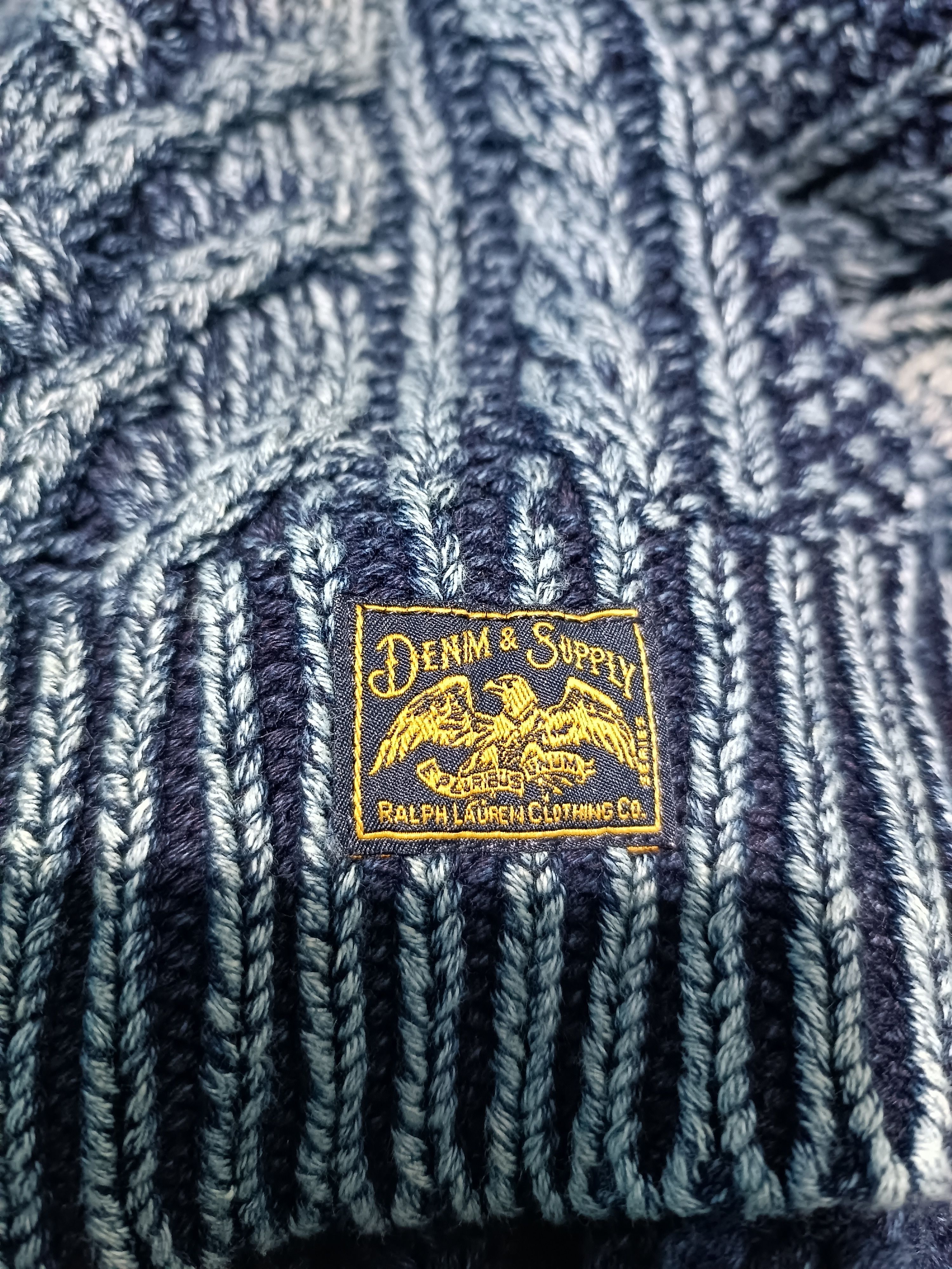 Denim & Supply Ralph Lauren Denim & Supply Ralph Lauren Indigo Dyed Cable Knit Sweater Size US M / EU 48-50 / 2 - 9 Thumbnail