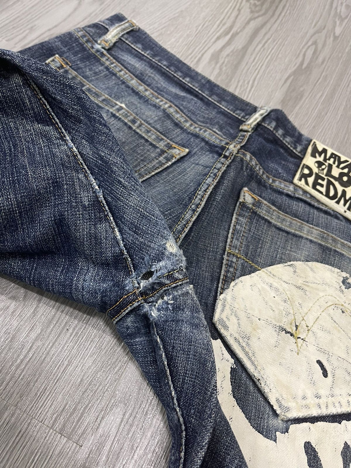 Japanese Brand × Redmoon Redmoon Selvedges Distressed Denim Size US 31 - 9 Thumbnail