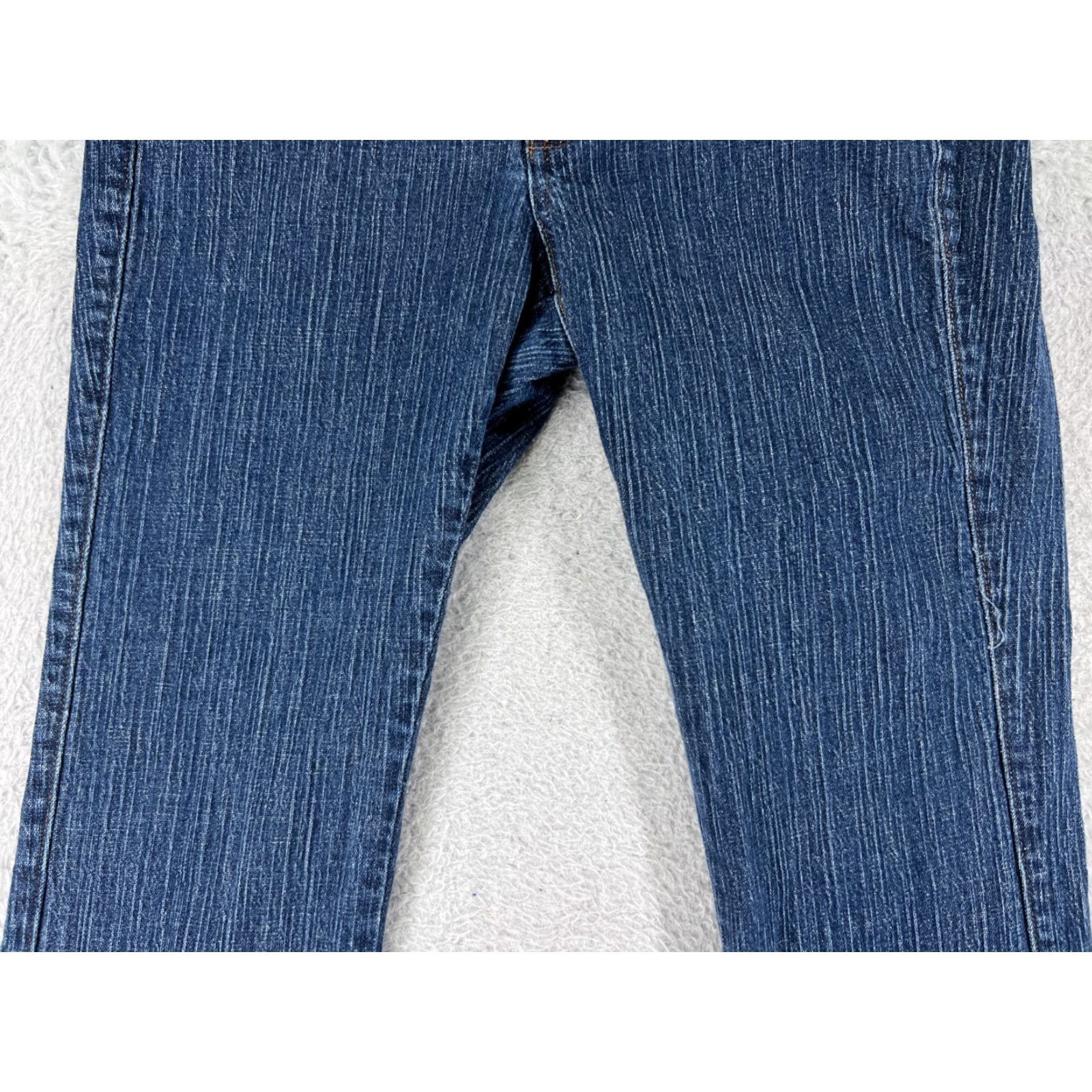 Lee Lee Jeans Women 11 Blue Denim Bootcut Mid Rise Floral Embellished 5-Pocket Denim Jeans Modern American Style Vintage No (adjust to rules) Size 32" / US 10 / IT 46 - 6 Thumbnail