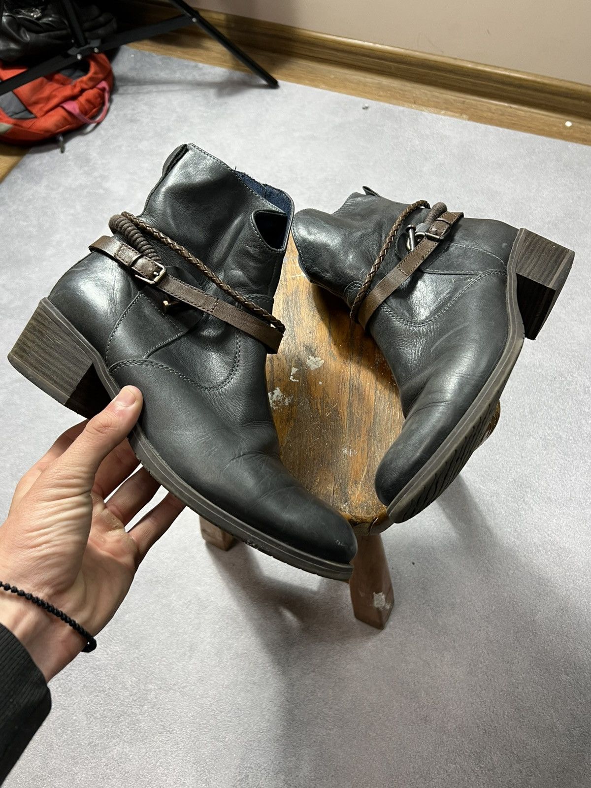 A.S.98 × Vintage RARE AS 98 STYLE VINTAGE LEATHER ANKLE BOOTS Size US 9 / IT 39 - 2 Thumbnail