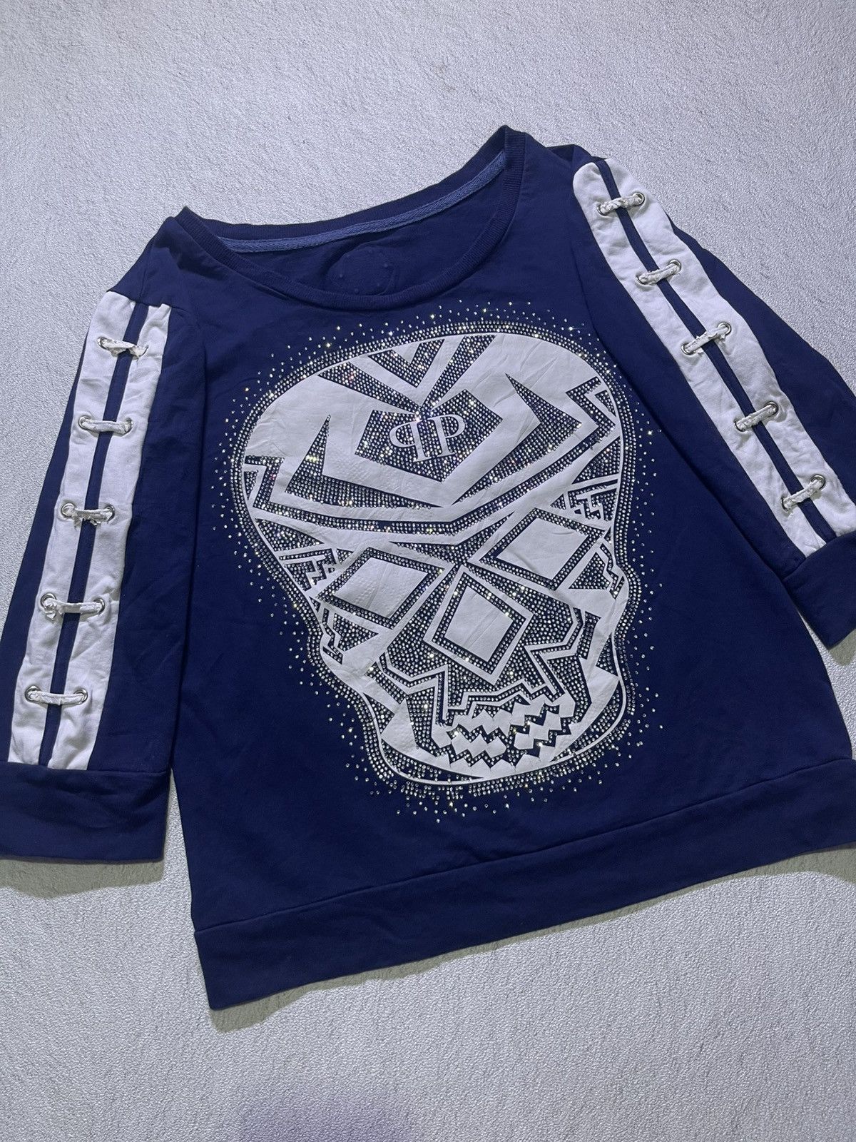Japanese Brand Y2K long sleeve tshirt big skull motif gliter Size M / US 6-8 / IT 42-44 - 2 Thumbnail