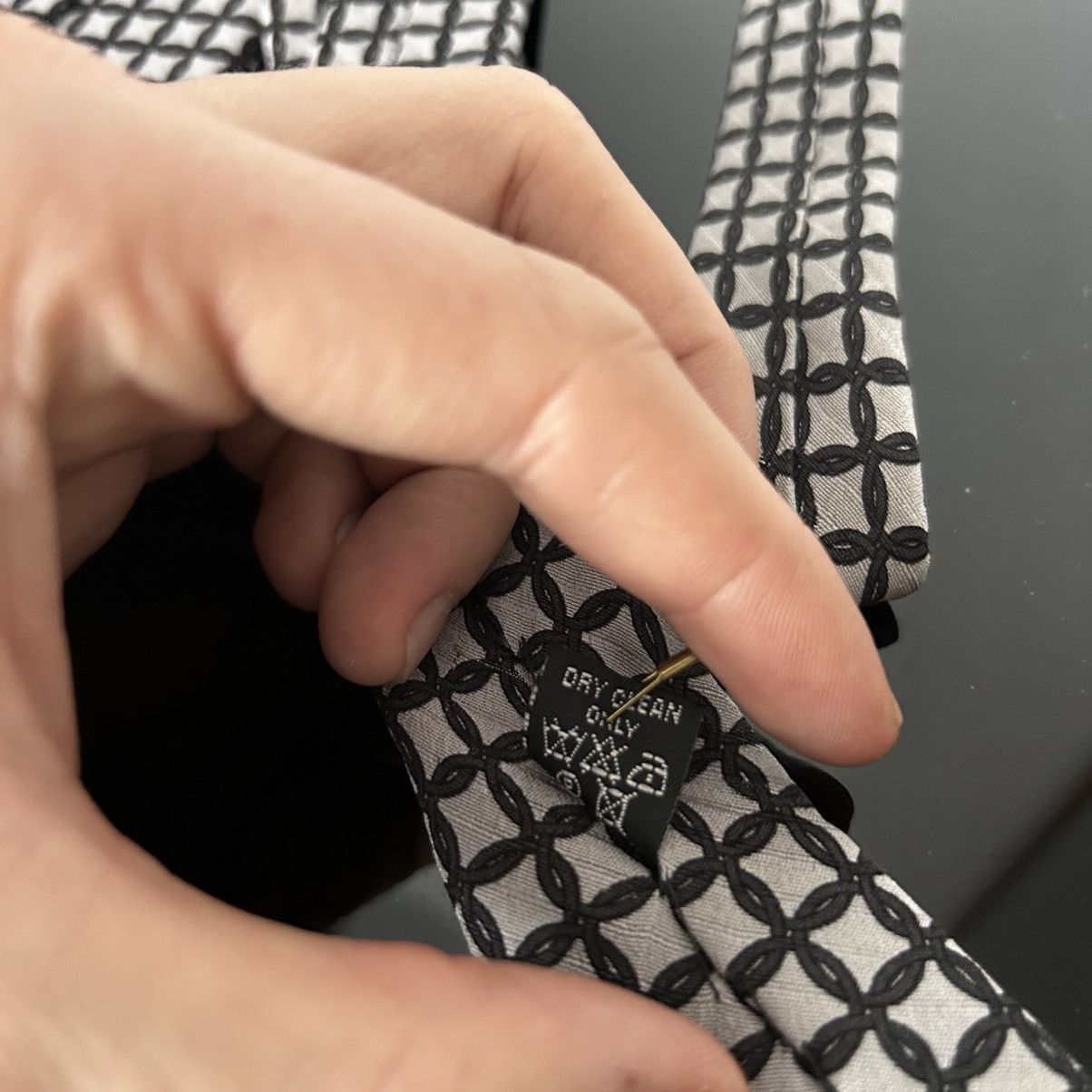 Versace 90s Gianni Versace silk tie grey Size ONE SIZE - 8 Thumbnail