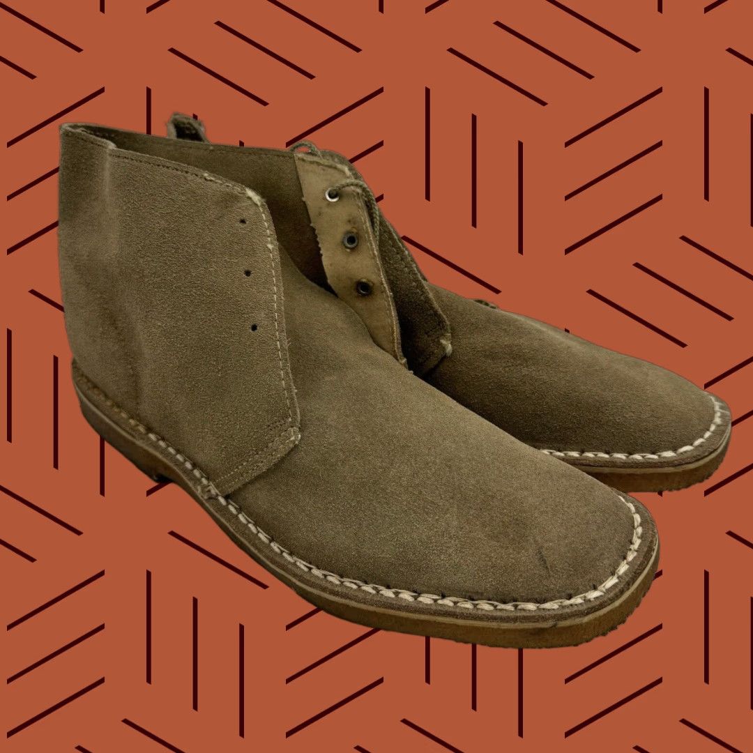 Vintage VINTAGE DUNHAM SUEDE CHUKKA DESERT BOOTS MEN'S 8 TAN BEIGE GUM SOLE 70s Size US 8 / EU 41 - 1 Thumbnail
