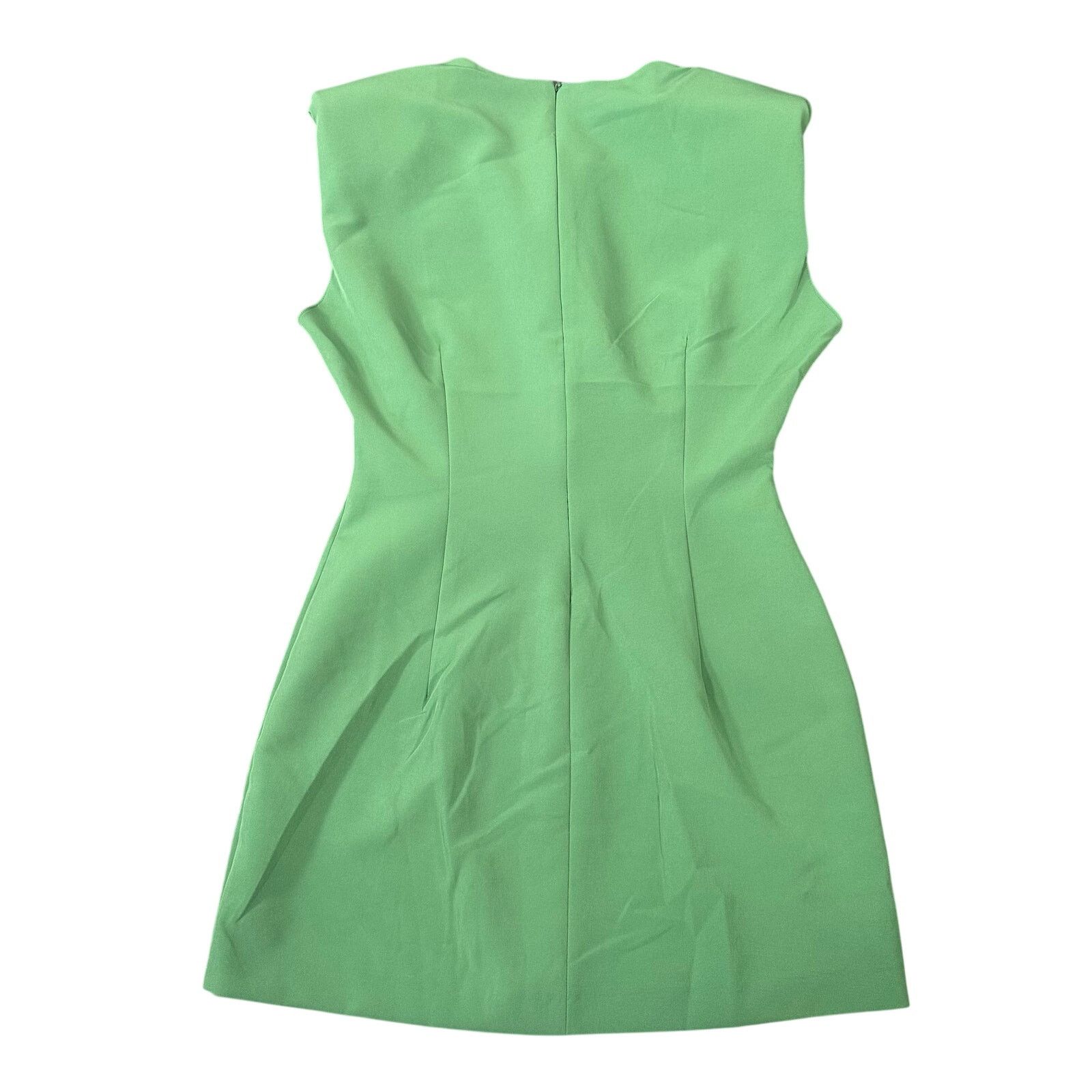 Zara Zara Crepe Mini Dress with Shoulder Pads Green Size M Size M / US 6-8 / IT 42-44 - 3 Thumbnail