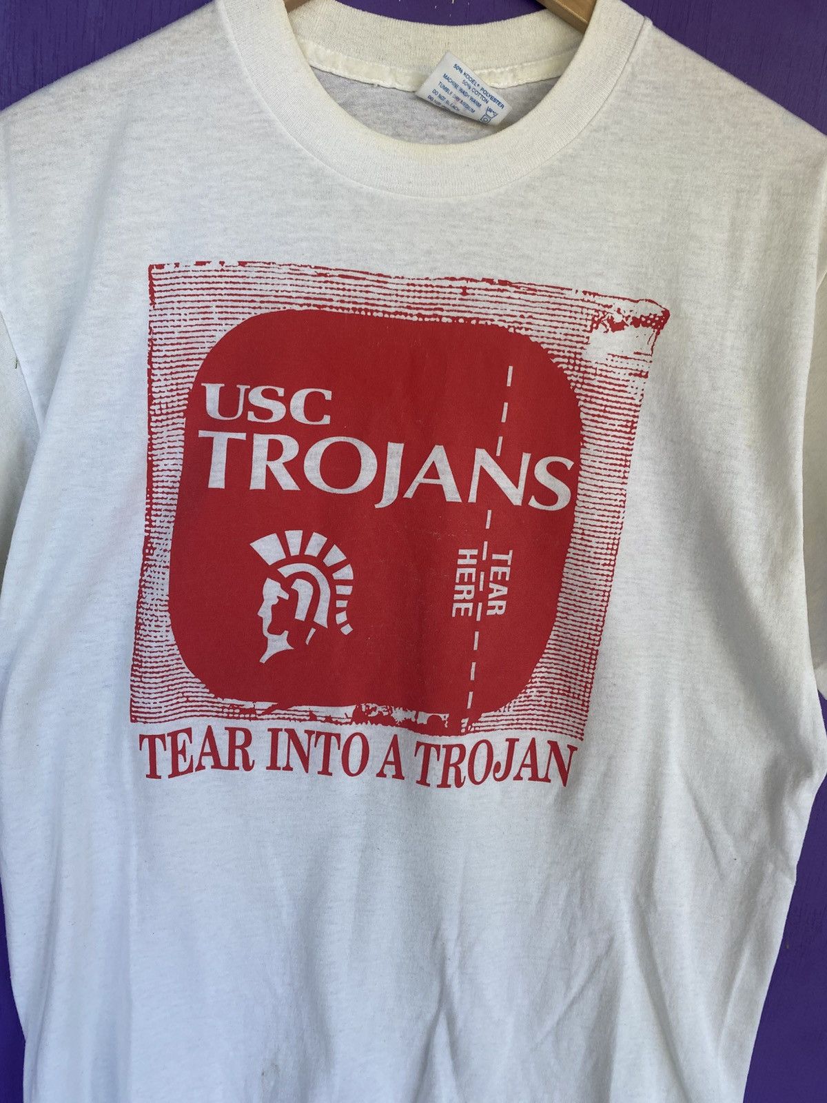 Other Vintage 90s USC Trojans condoms college tee Size US L / EU 52-54 / 3 - 3 Thumbnail