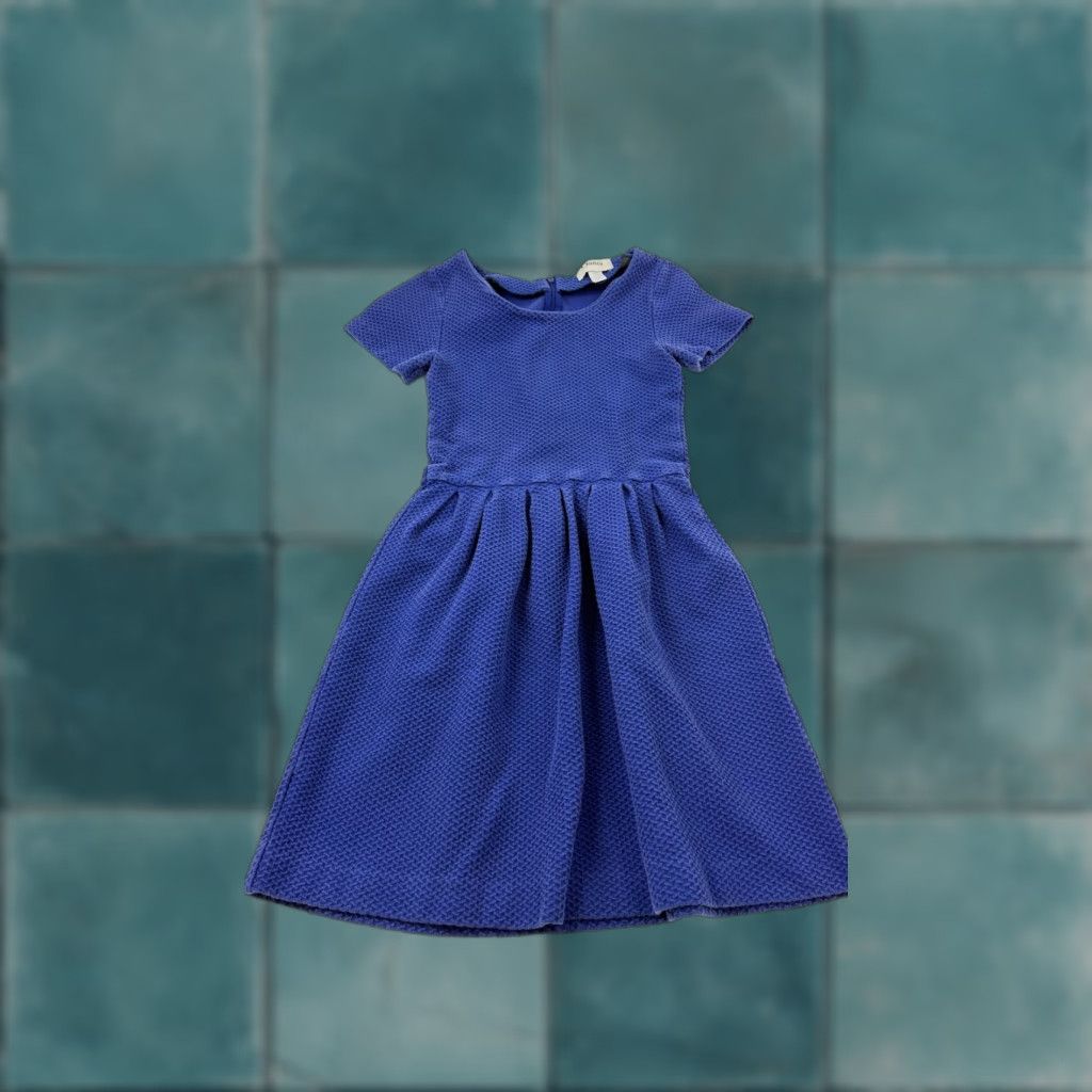 Ganni Ganni Dress Womens Small Blue Textured Fit And Flare Short Sleeve  Skater Knit | Grailed