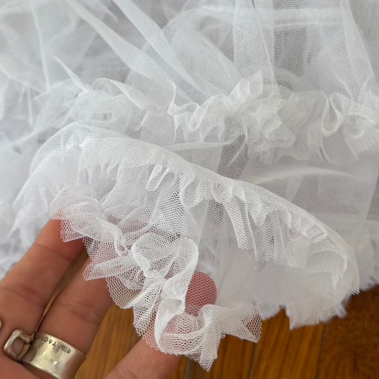 Other ✿ ⋆ 𓆩♡𓆪 White Sheer Balletcore Tulle Ruffle Mini Skirt ⋆ Size 29" - 6 Thumbnail
