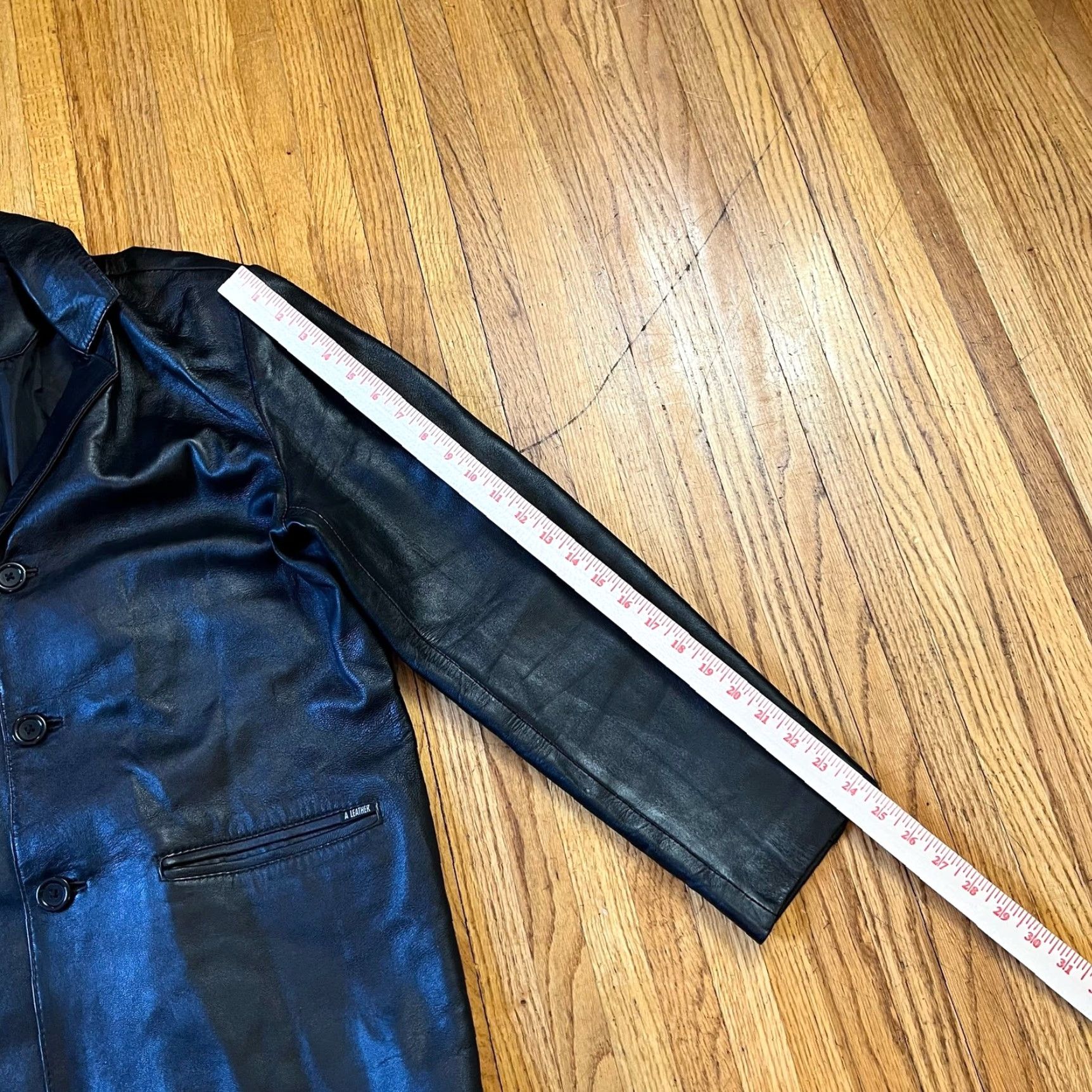 Vintage Arshad Leather Coat Womens Large Long Italy Jacket Button Black Leather Jacket L Womens Black Arshad Motorcycle Coat Size L / US 10 / IT 46 - 8 Thumbnail