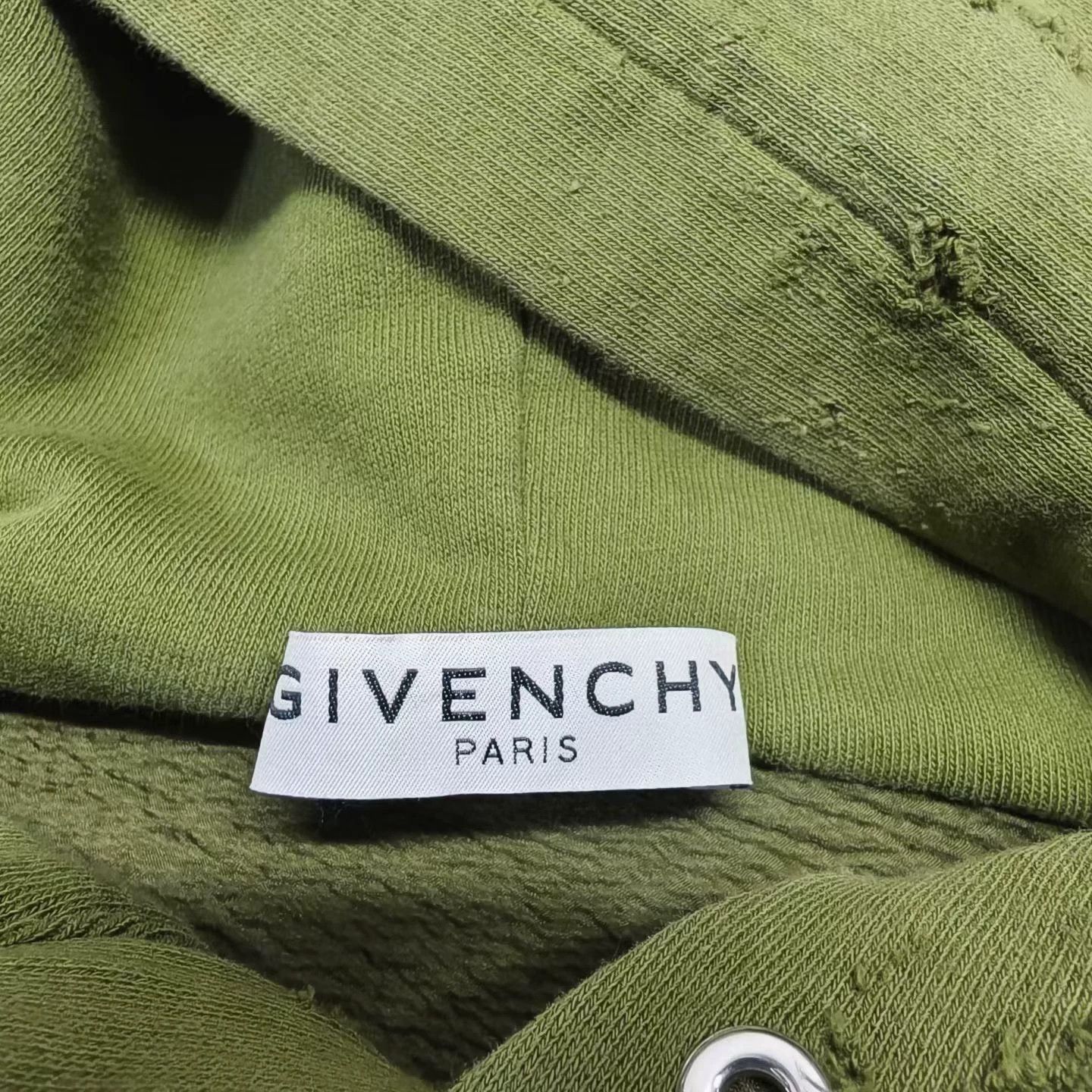 Givenchy Givenchy New Military Green Distressed Hoodie Size US XL / EU 56 / 4 - 4 Thumbnail