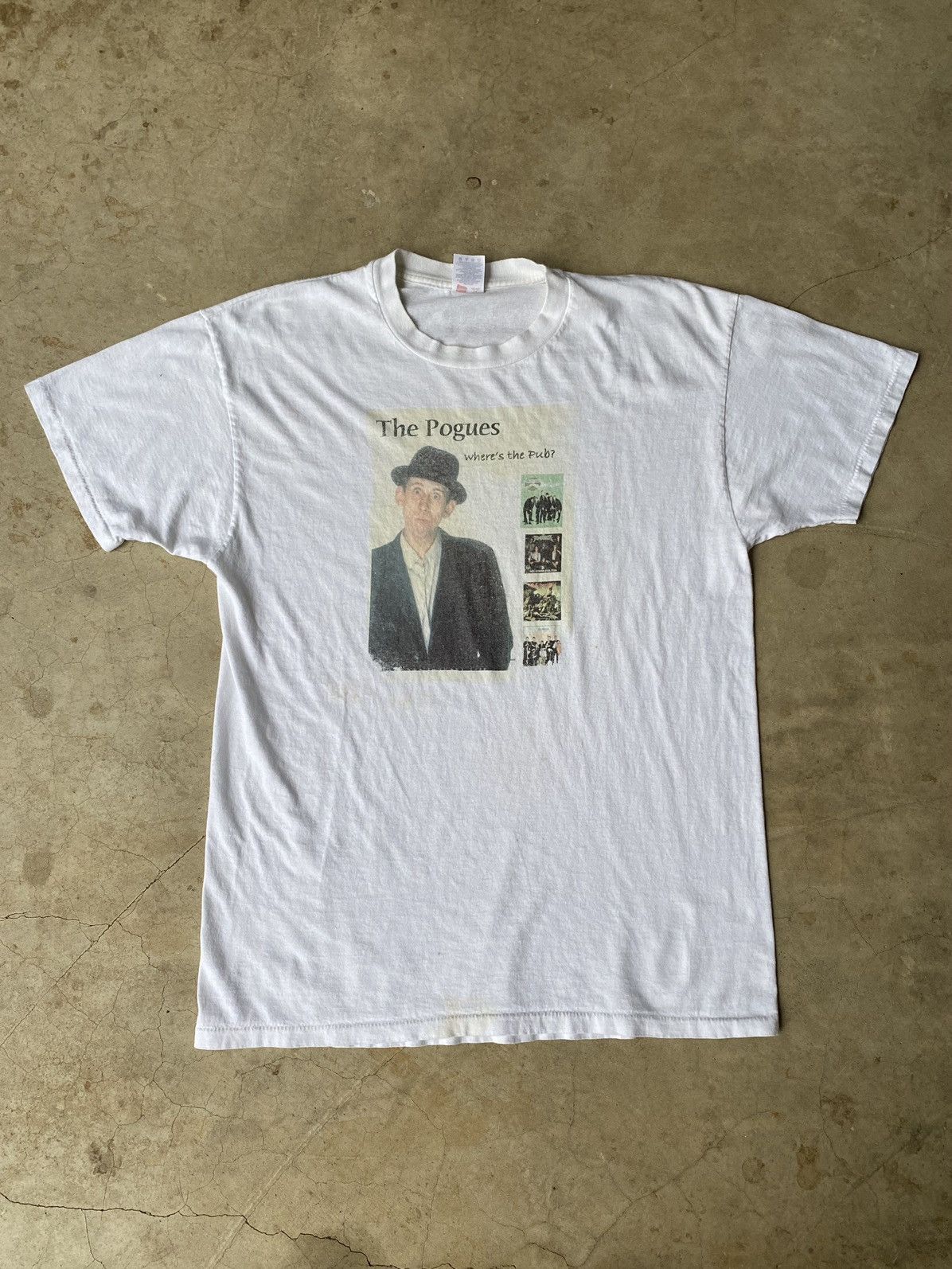 image of Band Tees x Vintage 90's Vintage The Pogues Shane Macgowan Band Tee Size L in White, Men's
