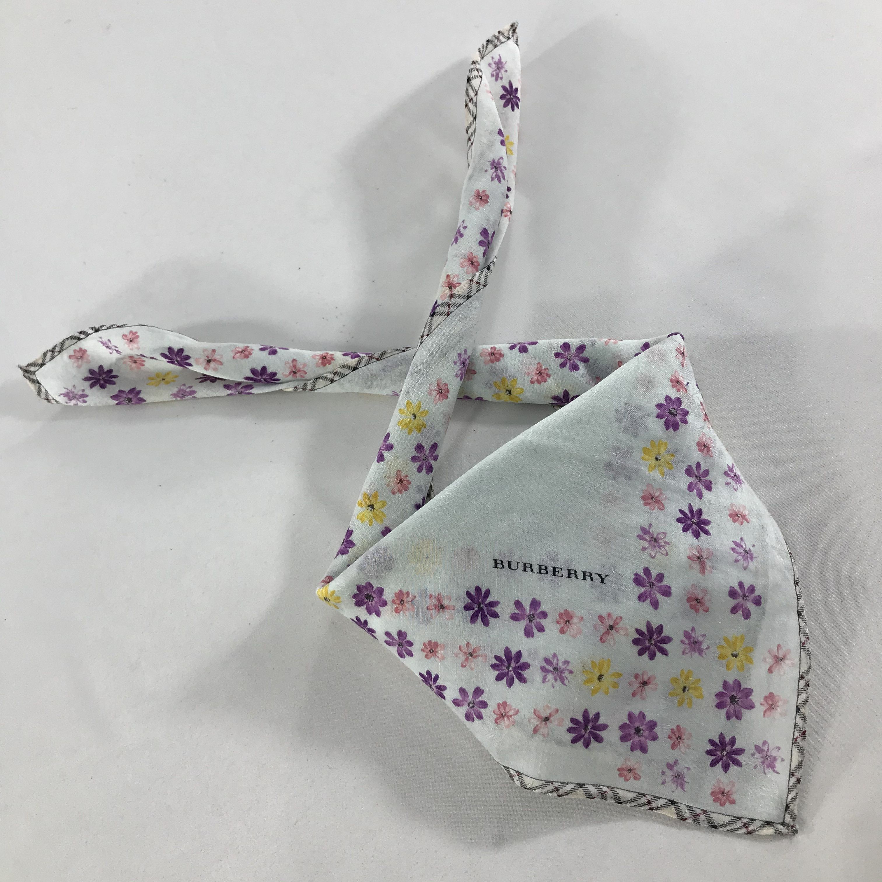 Burberry × Vintage Burberry Bandana / Handkerchief / Neckerchief - S1680 Size ONE SIZE - 4 Thumbnail