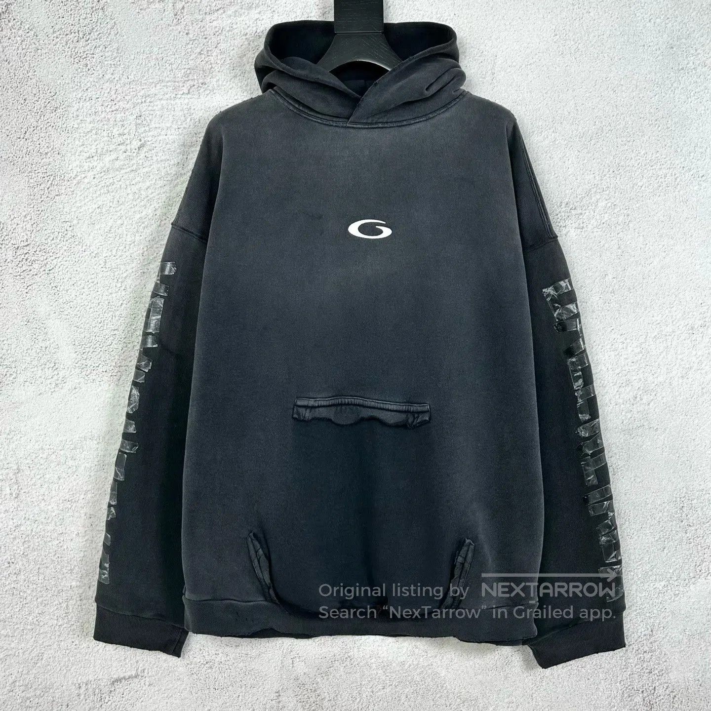 Balenciaga Balenciaga FW25 Black Lettered Sticker Tape Hoodie Size US M / EU 48-50 / 2 - 1 Thumbnail