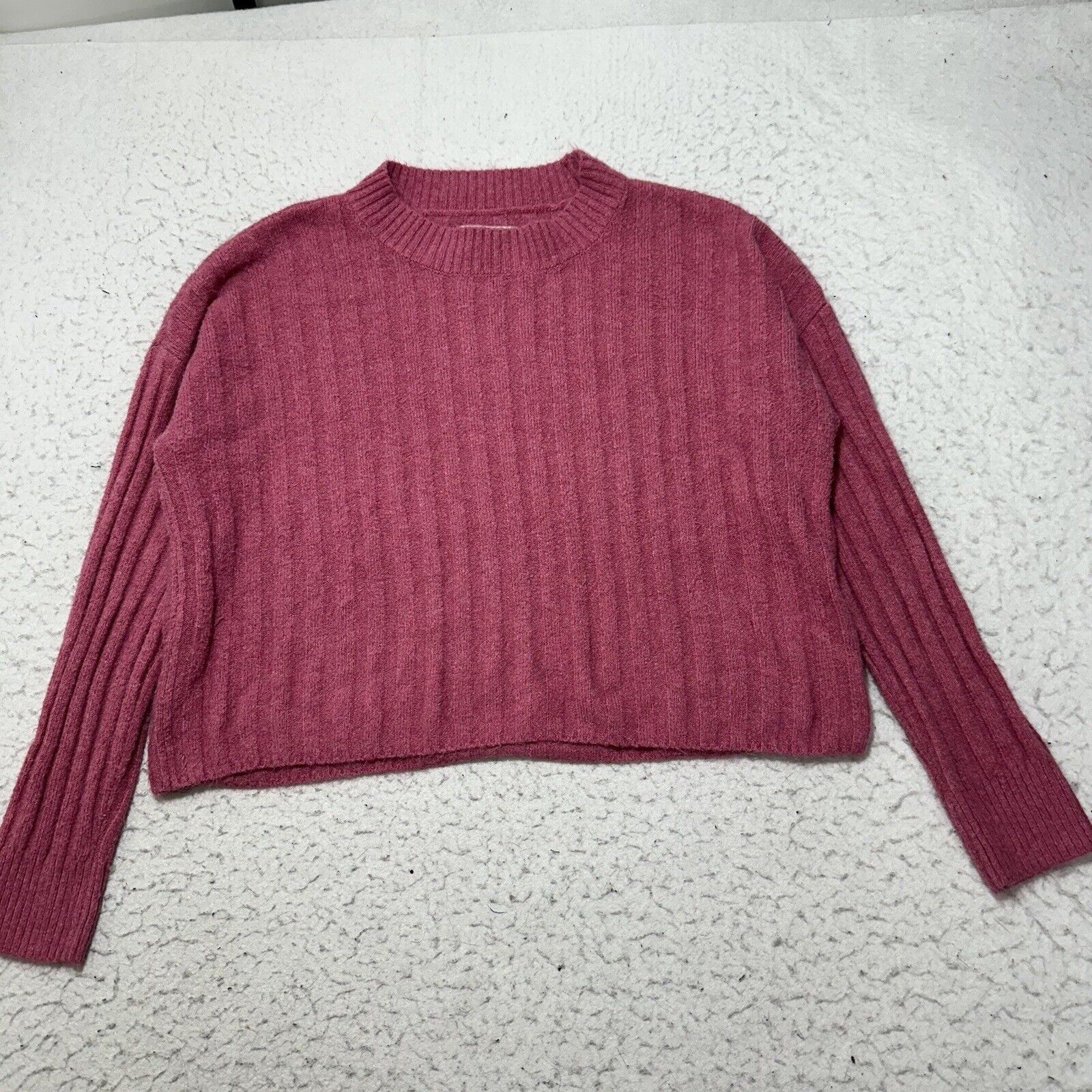 American Eagle Outfitters American Eagle XS Cropped Crewneck Sweater Pink Knit Size XS / US 0-2 / IT 36-38 - 1 Thumbnail