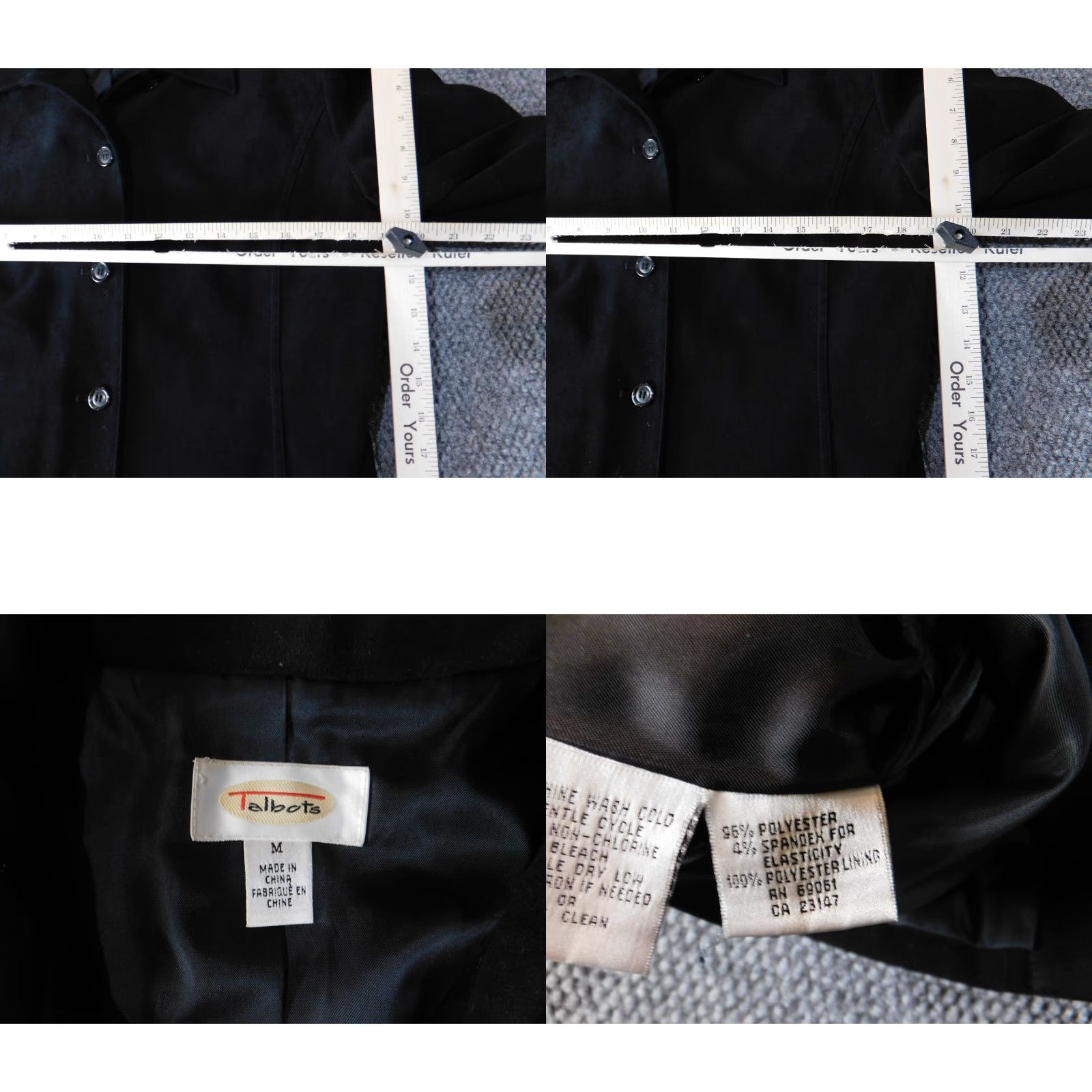 Talbots Talbots Jacket Black Strech Classic Trench Coat Medium Womens Polyester Button Long Sleeve Solid Mid-Length Casual Fall Spring Retro? Size M / US 6-8 / IT 42-44 - 8 Thumbnail