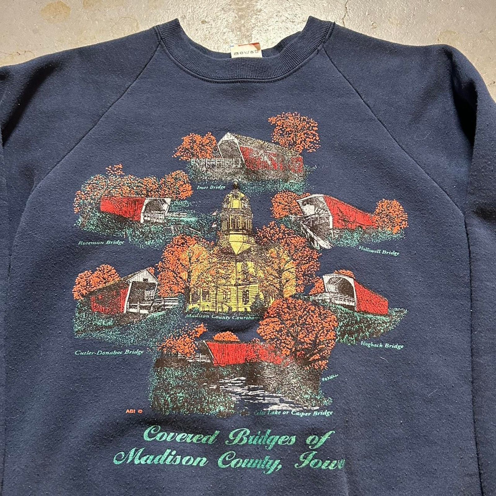 Fruit Of The Loom 90s navy blue grandma style mock neck sweater Size US M / EU 48-50 / 2 - 2 Thumbnail