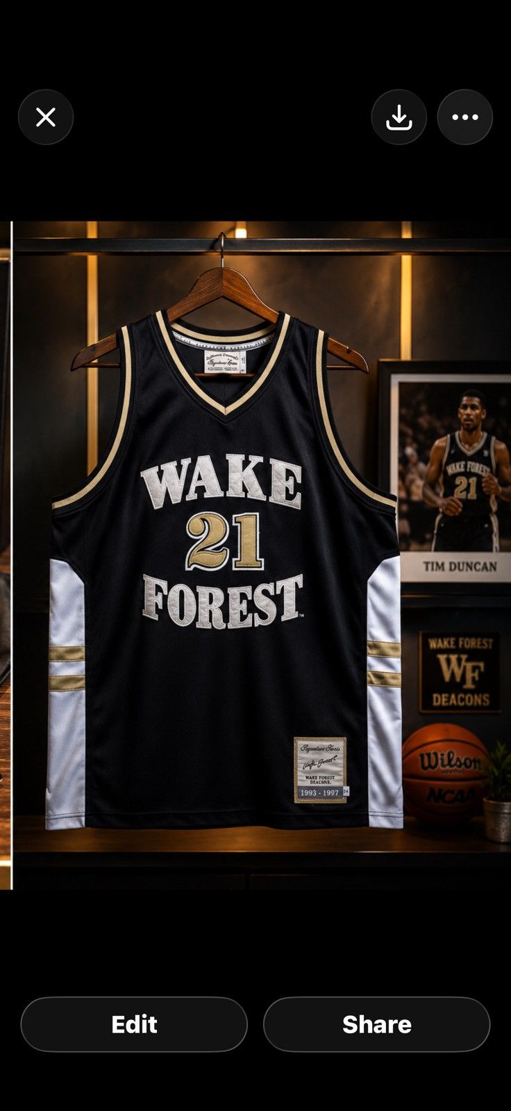 Other Vintage Tim Duncan #21 Wake Forest Jersey Spurs Legend Size US L / EU 52-54 / 3 - 11 Thumbnail