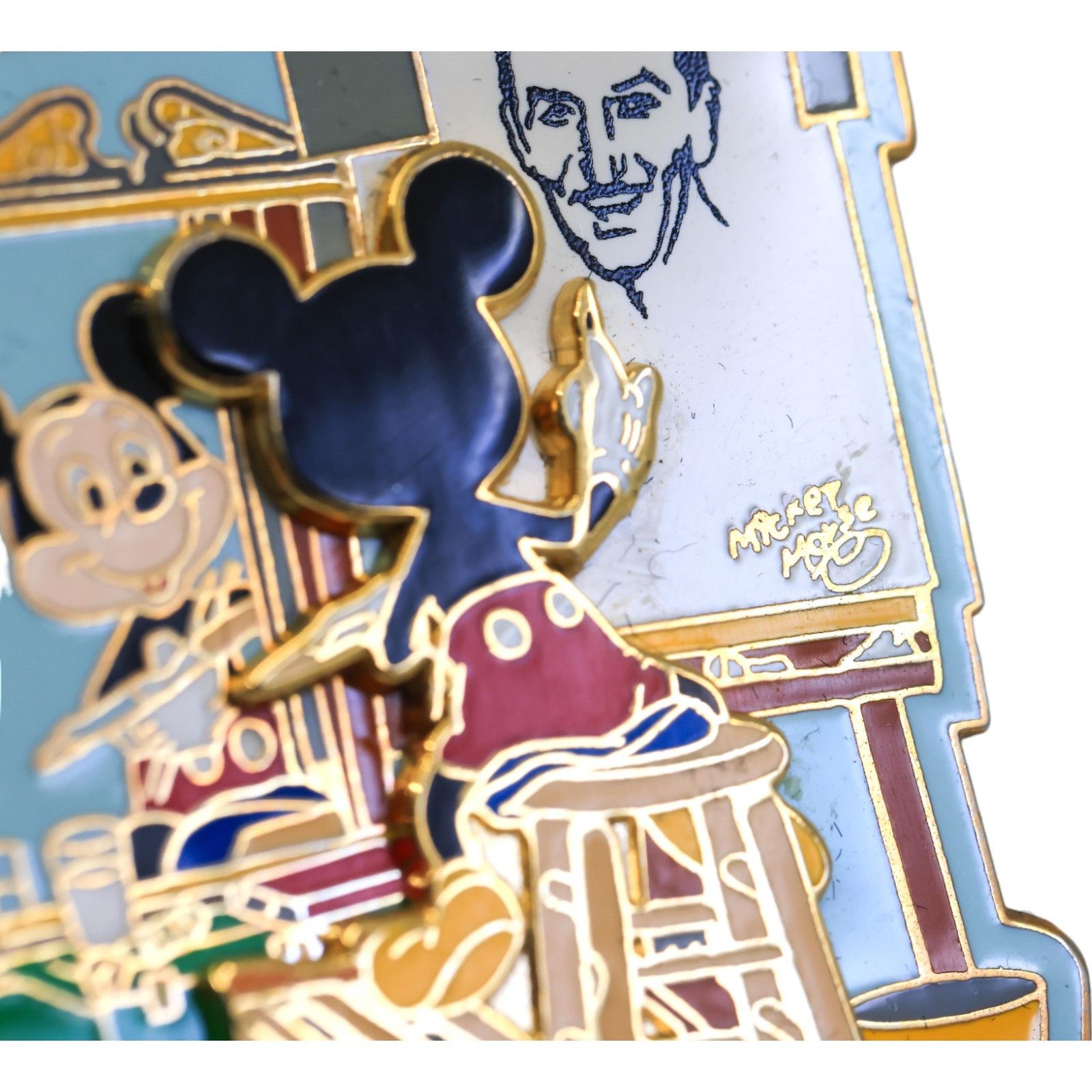 Disney Walt Disney Mickey Norman Rockwell Triple Self Portrait Pin Size ONE SIZE - 6 Thumbnail