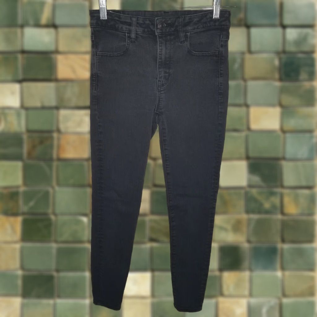 American Eagle Outfitters American Eagle Jeans Womens Hi-Rise Skinny Black Jeggings Size 6 Size 28" / US 6 / IT 42 - 1 Thumbnail