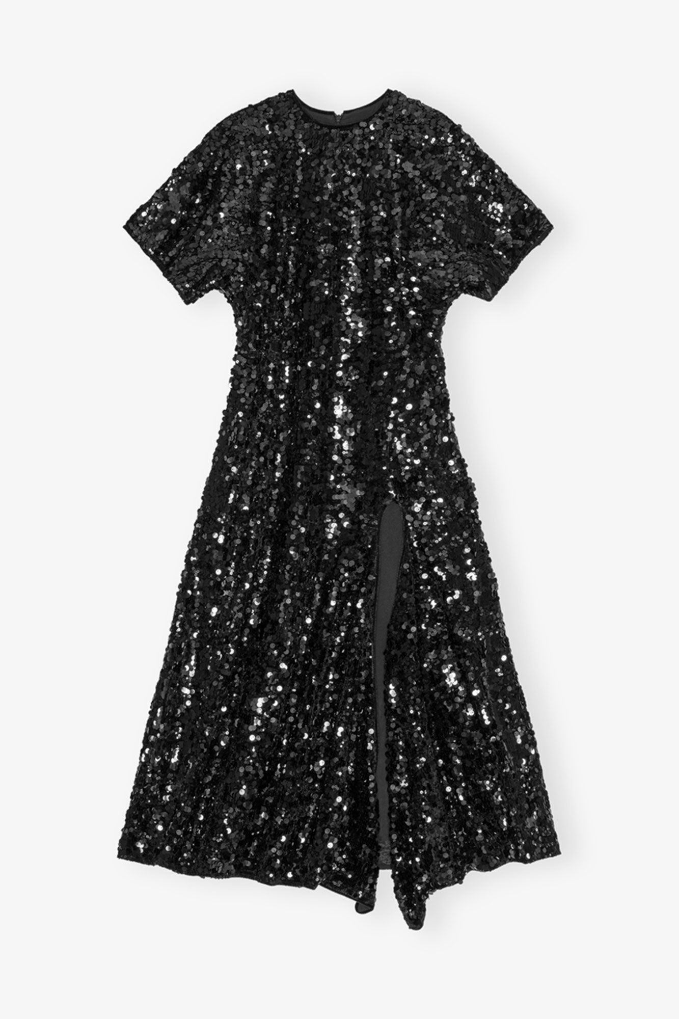 o1s22i1n0525 Velvet Sequins Midi Dress in Black