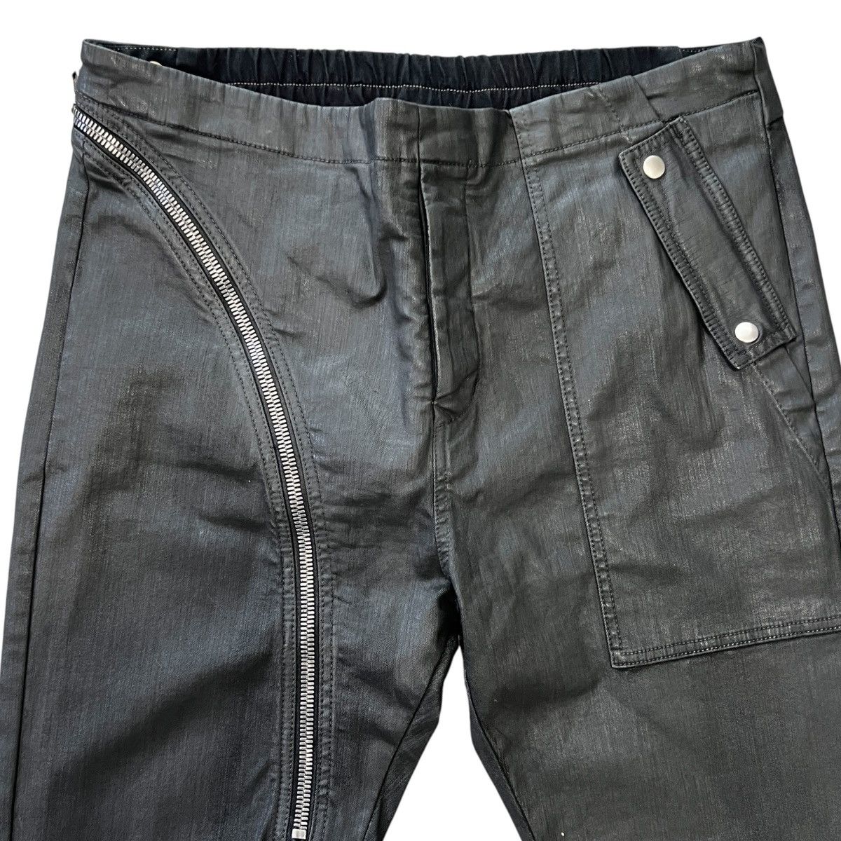 Rick Owens Drkshdw RICK OWENS DRKSHDW 2019AW Black Wax Air Cut Jogger Size US 31 - 2 Thumbnail