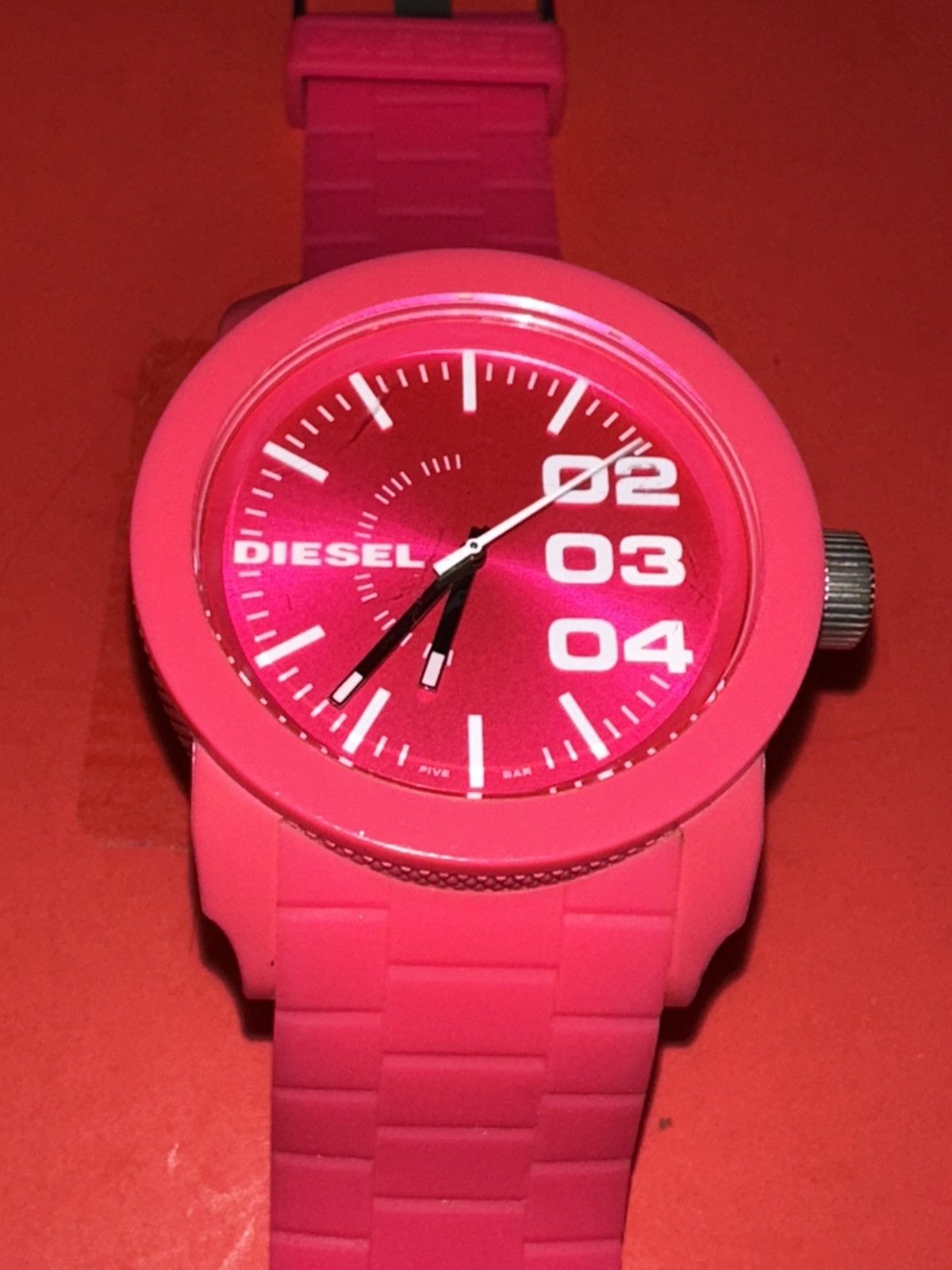 Diesel Diesel Pink Dial Pink Plastic Strap Unisex Watch DZ1573 Size ONE SIZE - 2 Thumbnail
