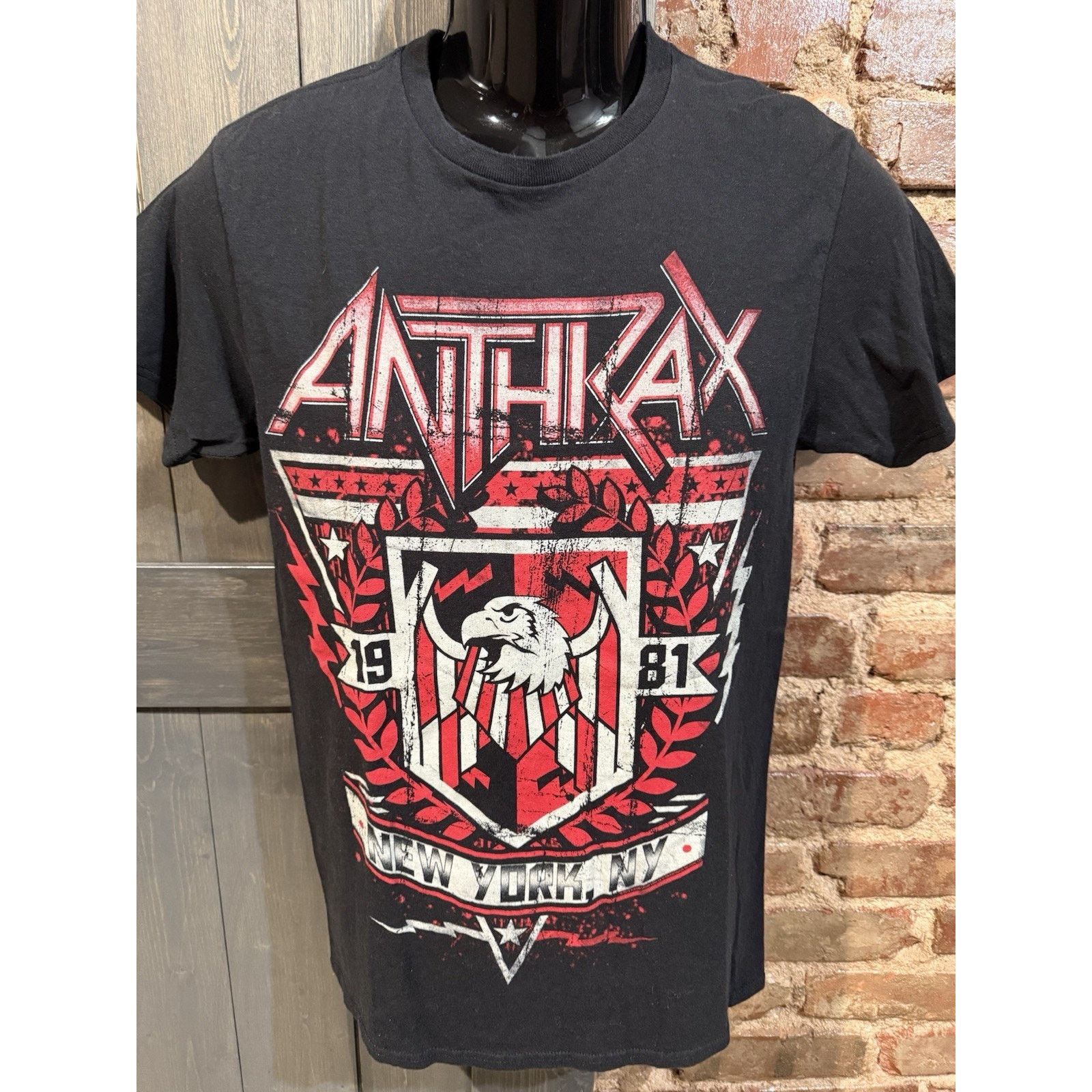 Delta Anthrax vintage Black Tee Sz S festival rock music EUC Size US S / EU 44-46 / 1 - 2 Thumbnail