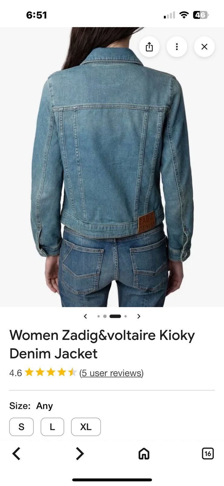 Zadig & Voltaire Zadig & Voltaire Kioky Denim Jacket XS Size XS / US 0-2 / IT 36-38 - 10 Thumbnail